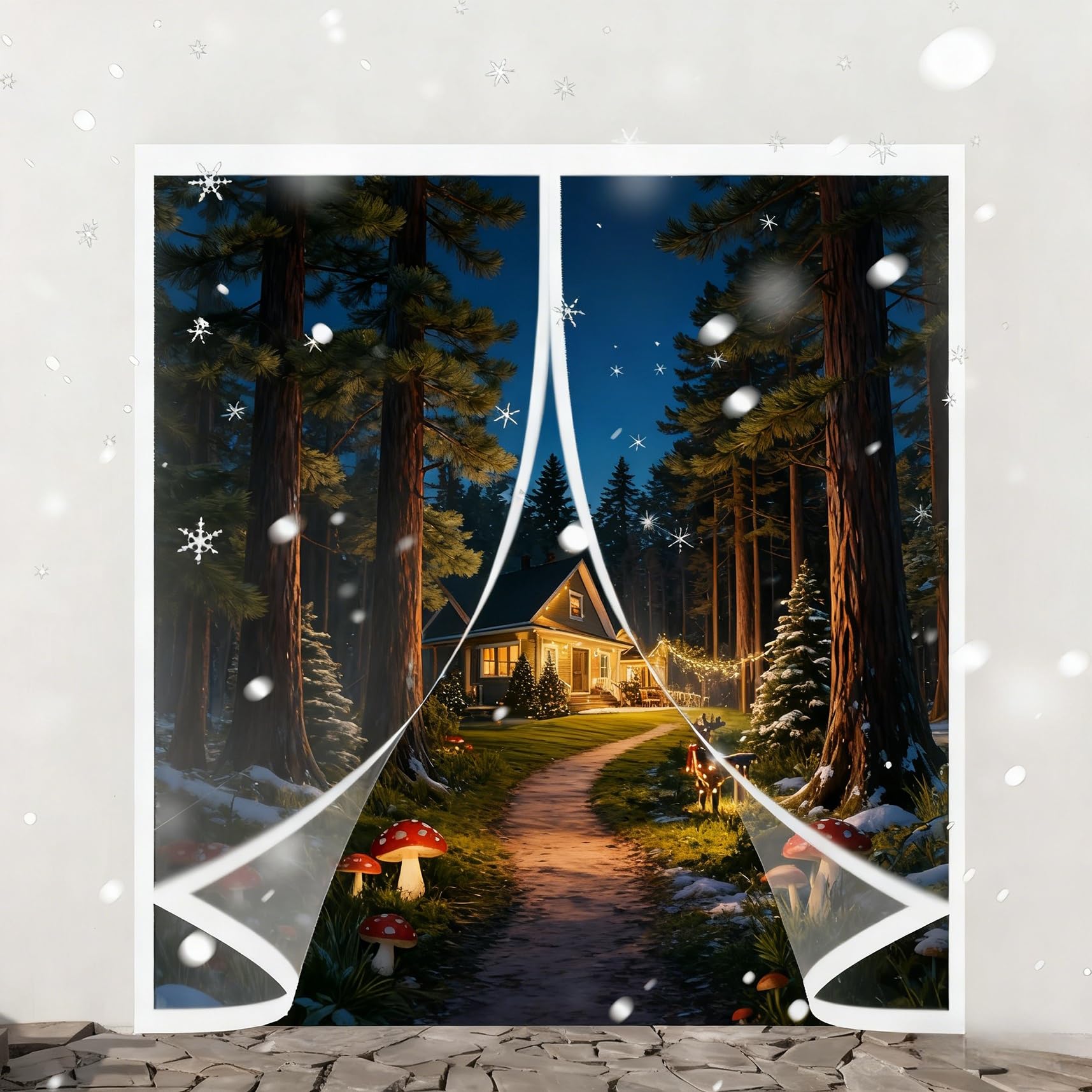 Wärmeschutzvorhang 325 x 300 cm Winddicht, Thermo Kälteschutz Winter Wasserdicht Und Warme, Isolierter Türvorhang Thermo für Terrassentür Balkontür, A