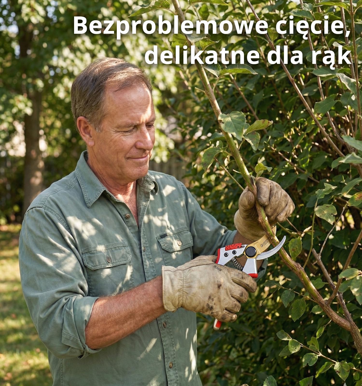 Gardeness Tytanowe Sekatory Ogrodowe Nożyce z powłoką tytanową i stalą SK5 - Ergonomiczny uchwyt do przycinania kwiatów, gałęzi i krzewów, Profesjonalne narzędzia ogrodnicze, Made in Taiwan