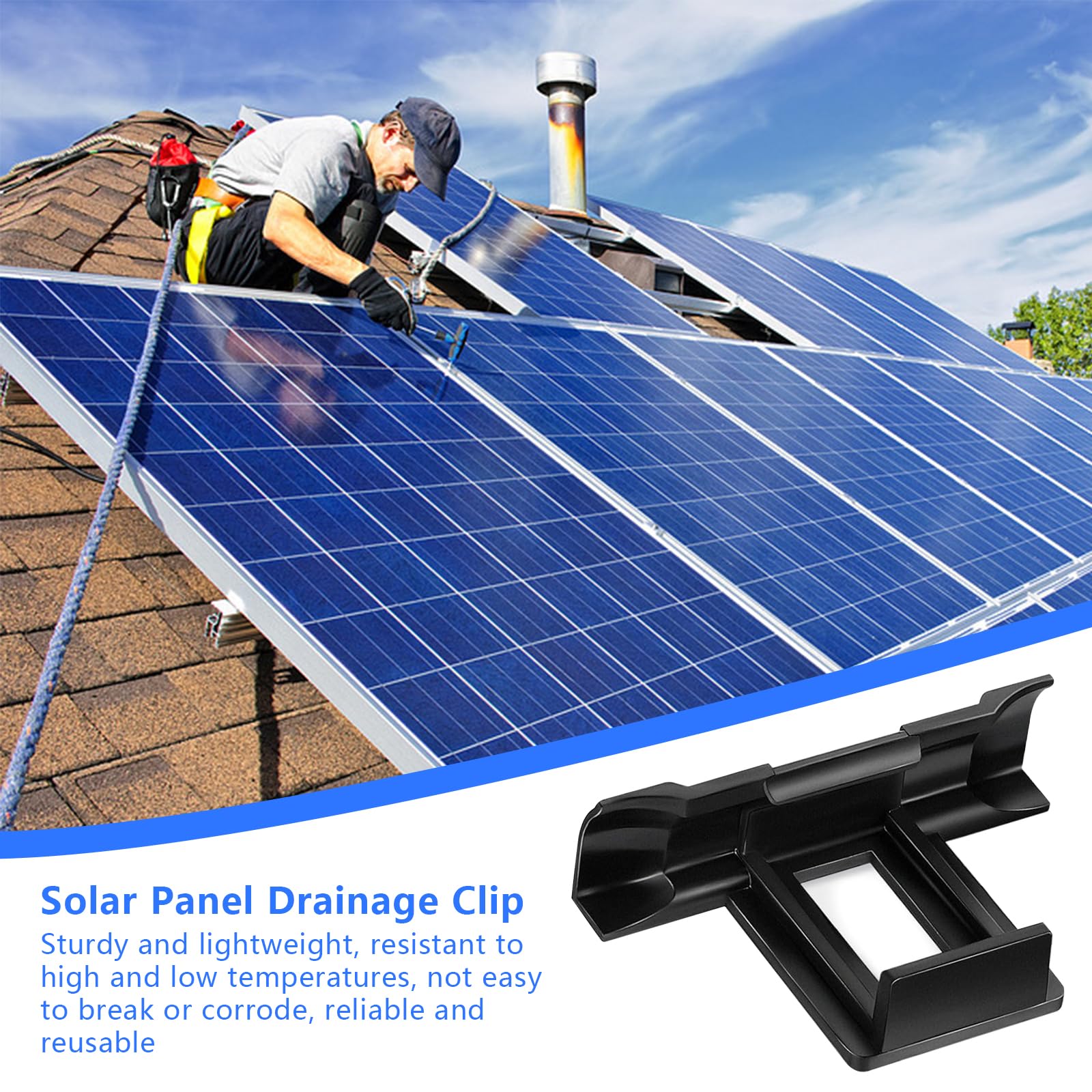 24er-Set Solarpanel-Wasserablauf-Clips – 30 Mm, Für PV-Module, Zur Schmutz- Und Wasserableitung