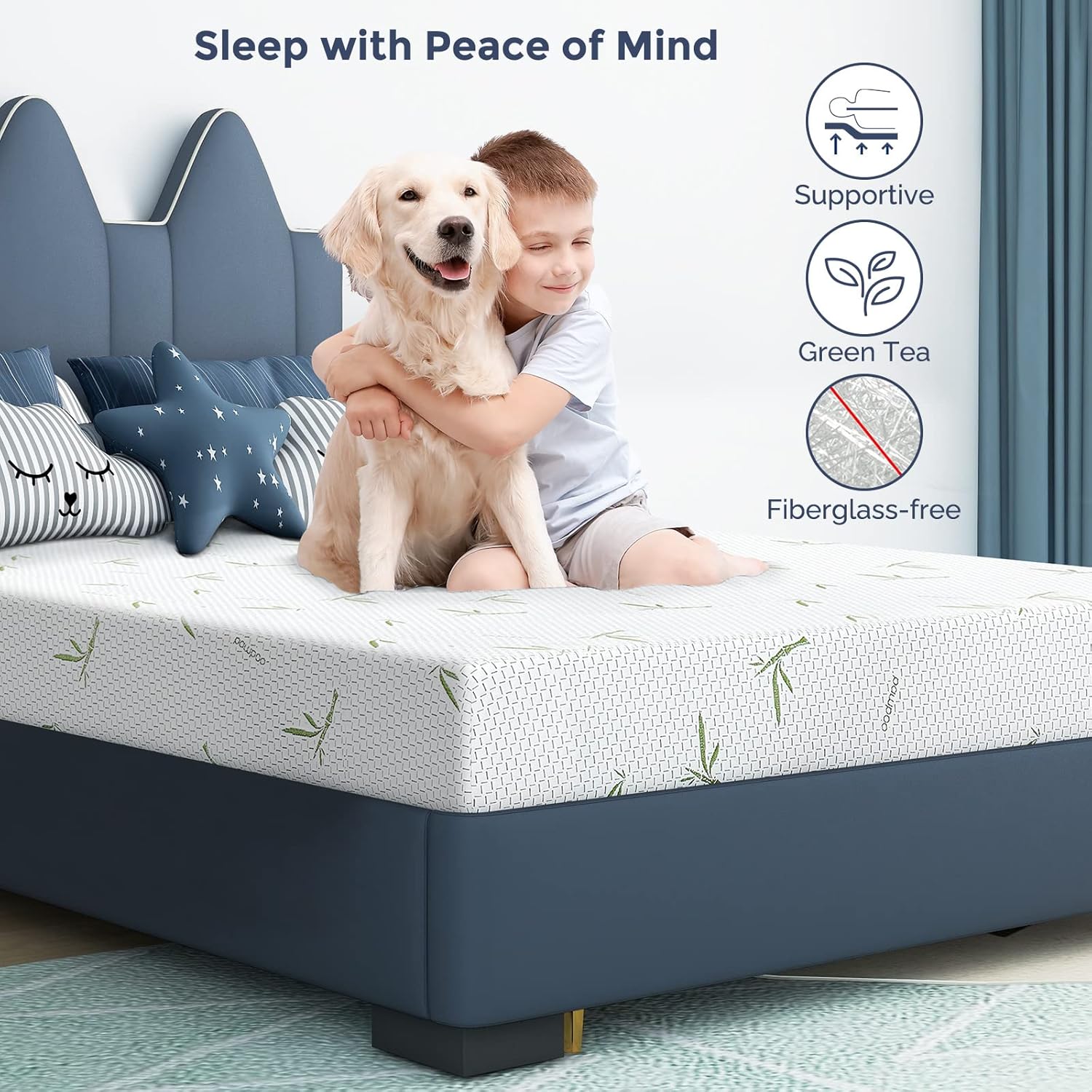 IULULU Twin Mattress in a Box, 6 Inch Memory Foam Mattress for Kids, Medium Firm, CertiPUR-US Certified