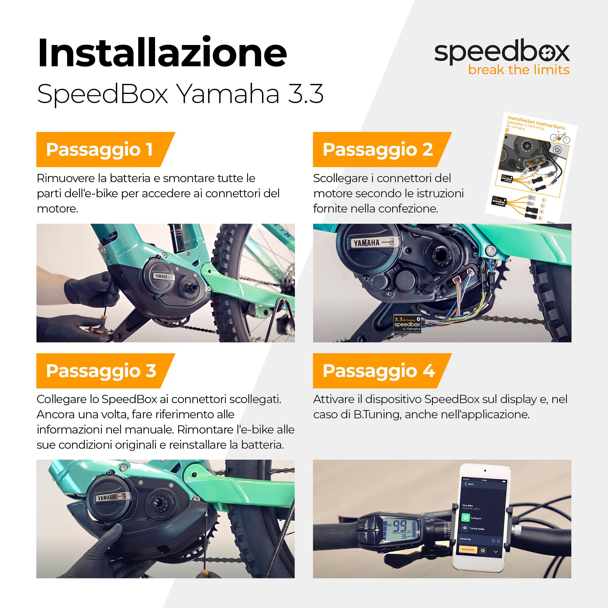 SpeedBox 3.3 Modulo di Performance E-Bike, Yamaha PW-X3, PW-S2, PW-XM | Velocità di assistenza regolabile, Compatibile con PW-X3, PW-S2, PW-XM, NON compatibile con SpeedBox Connect App