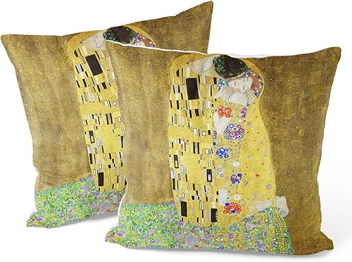 Berkin Arts Fundas de almohada cuadradas decorativas para casa de campo, diseñadas con arte abstracto, mezcla de poliéster, paquete de 2, 18 x 18
