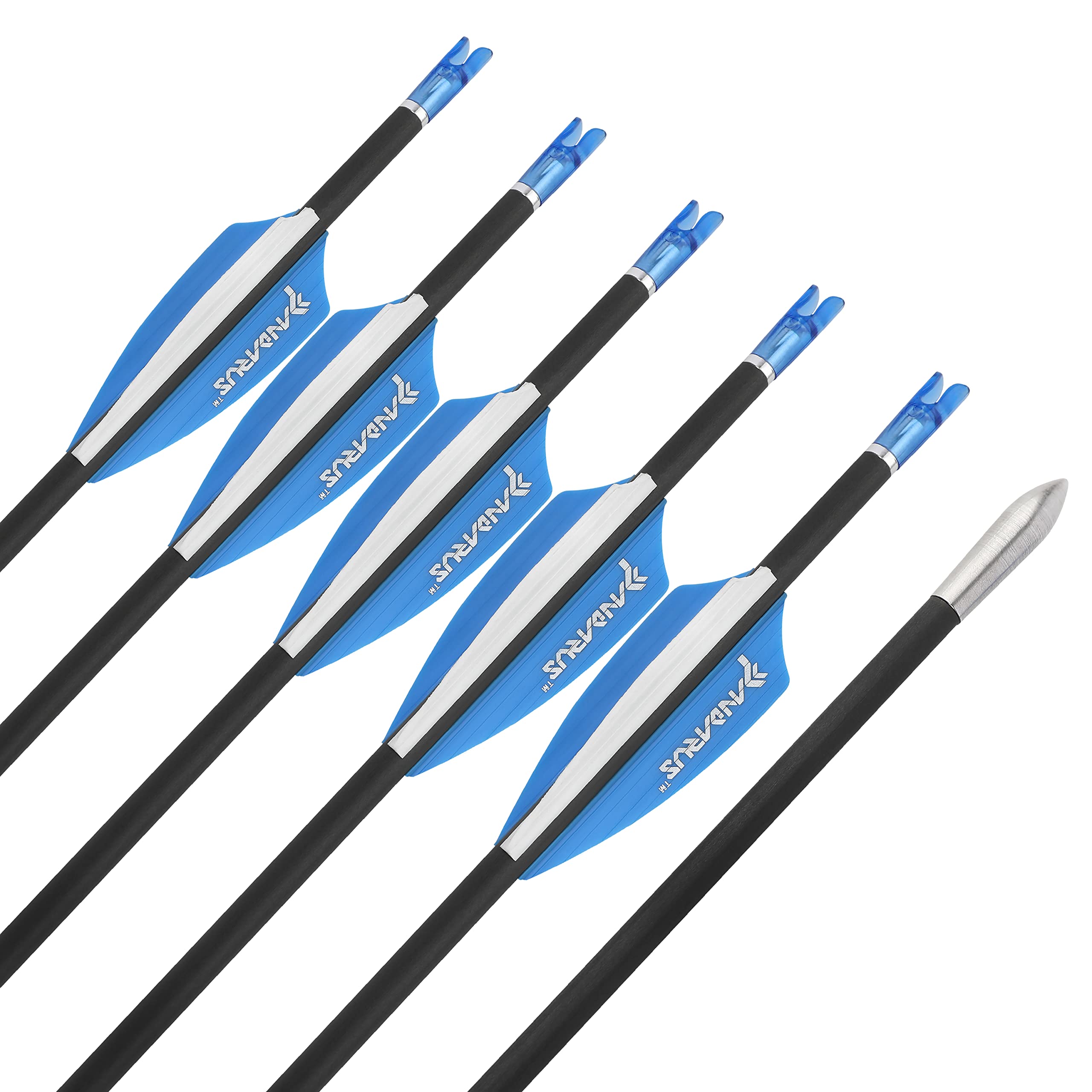 Flèches Carbone 32 Pouces HNZMDY – Spine 350 à 1500, Droits +/-0.006", ID 3,2 Mm, Pointes 100 Grains, Lot De 12, Pour Arcs à Poulies Ou Recourbés