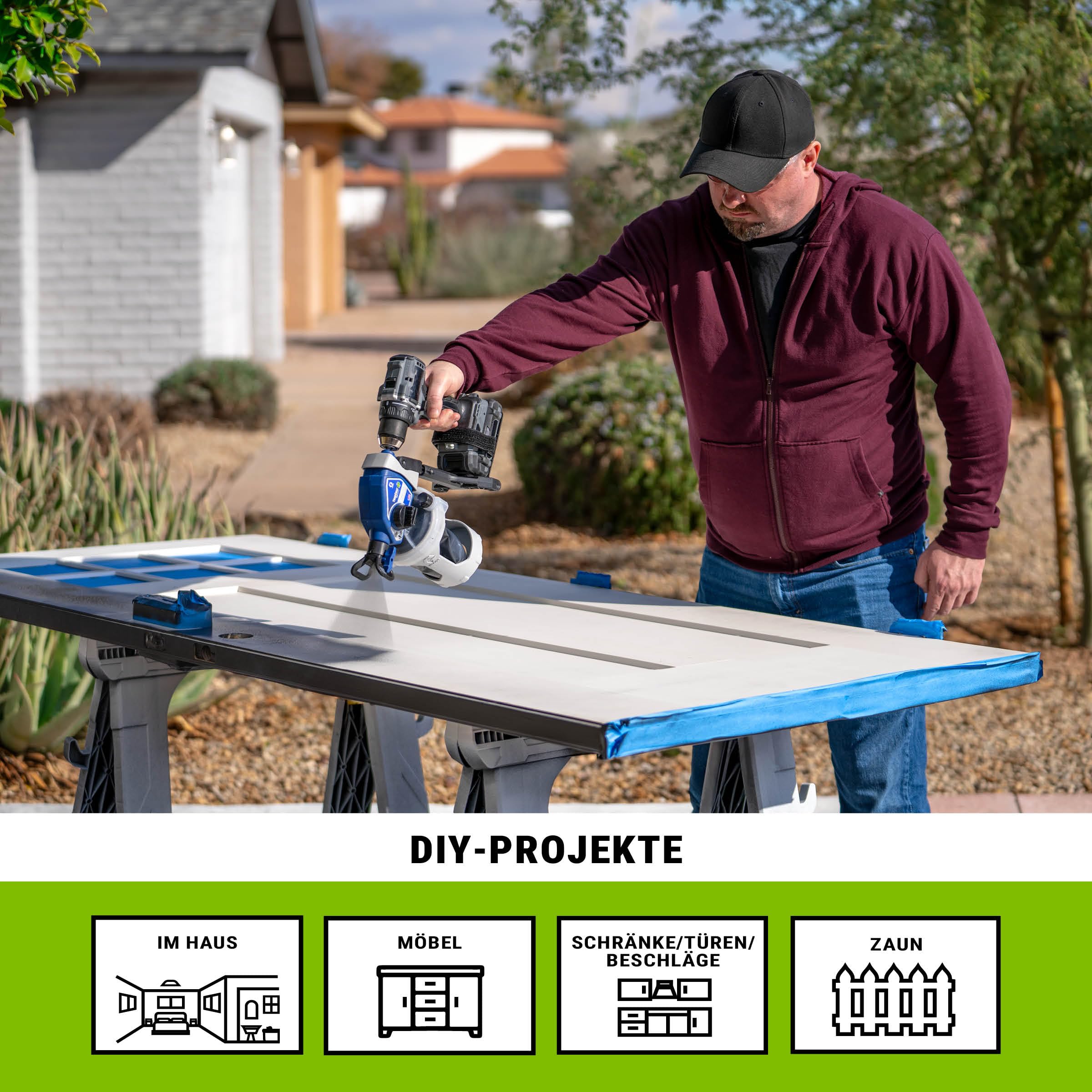 TrueCoat 360 Cordless Connect Airless Farbsprühgerät 26D361 – Akku-Handspritzgerät für Bohrmaschinenantrieb – Für Möbel, Türen, Zäune & Ausbesserungen – 360° Sprühen in jeder Position