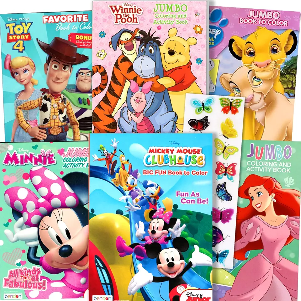 Disney Classics Coloring and Activity Books for Kids – Bulk Coloring Bundle with Mickey Mouse, Minnie, Ariel Featuring Stickers, Activities, Mazes, Games, Puzzles, and More
