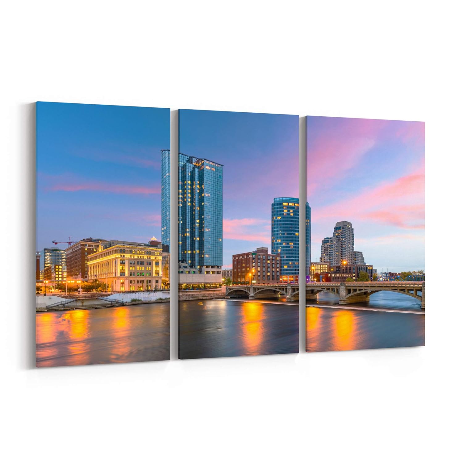 Grand Rapids Skyline Canvas Grand Rapids Canvas Art Grand