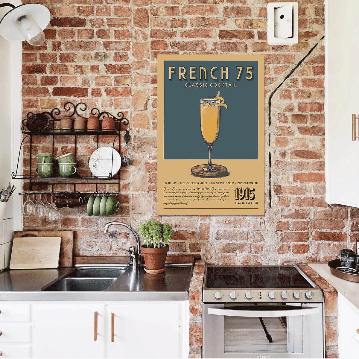Amazon.com: Pcasntvenrs Vintage French 75 Cocktail Poster Retro