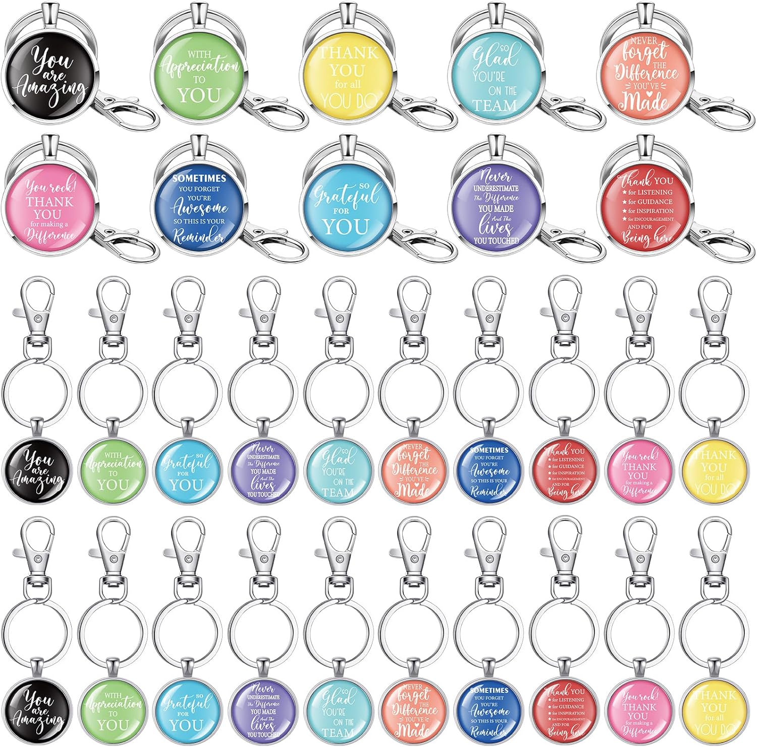 Equsion 30 Pcs Thank You Keychains bulk Employee