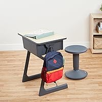 Vista 10 de ECR4Kids Recepción abierta cueva con caja de libros de plástico, muebles de aula, arce/negro