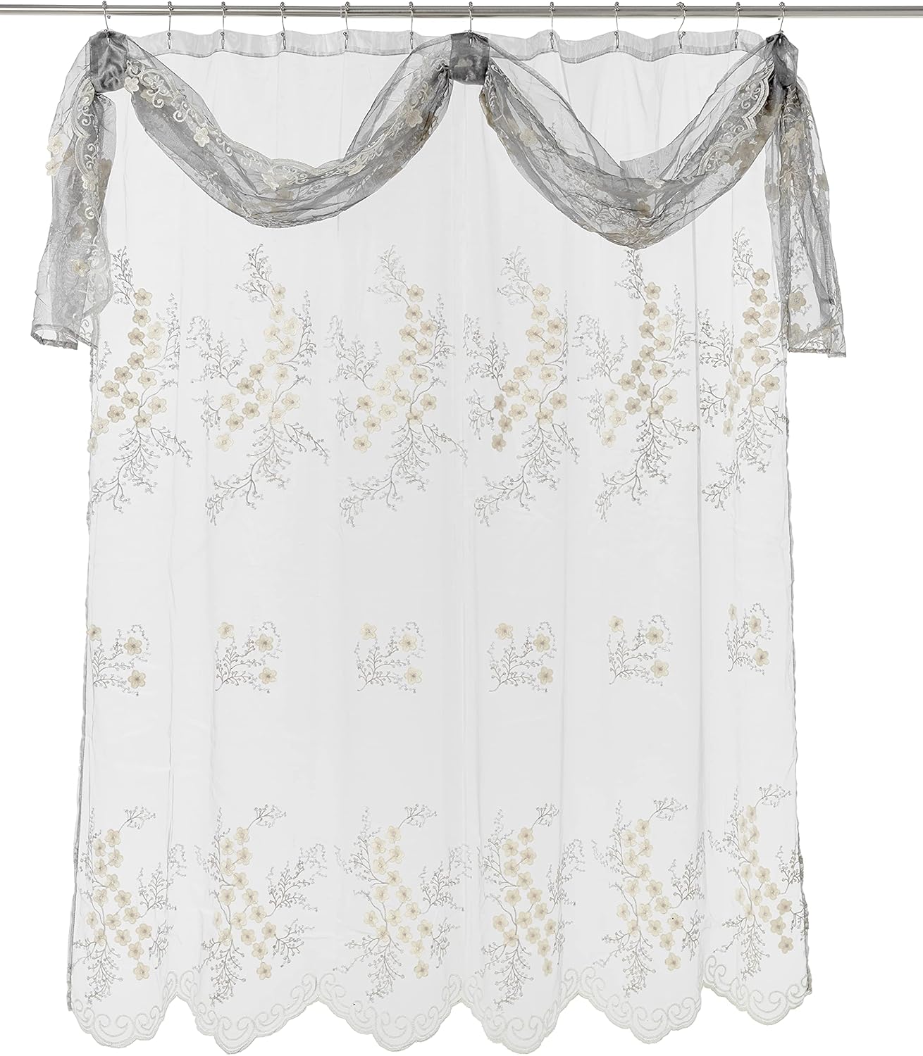 Popular Bath 950359 Bloomfield Sheer SC with Valance