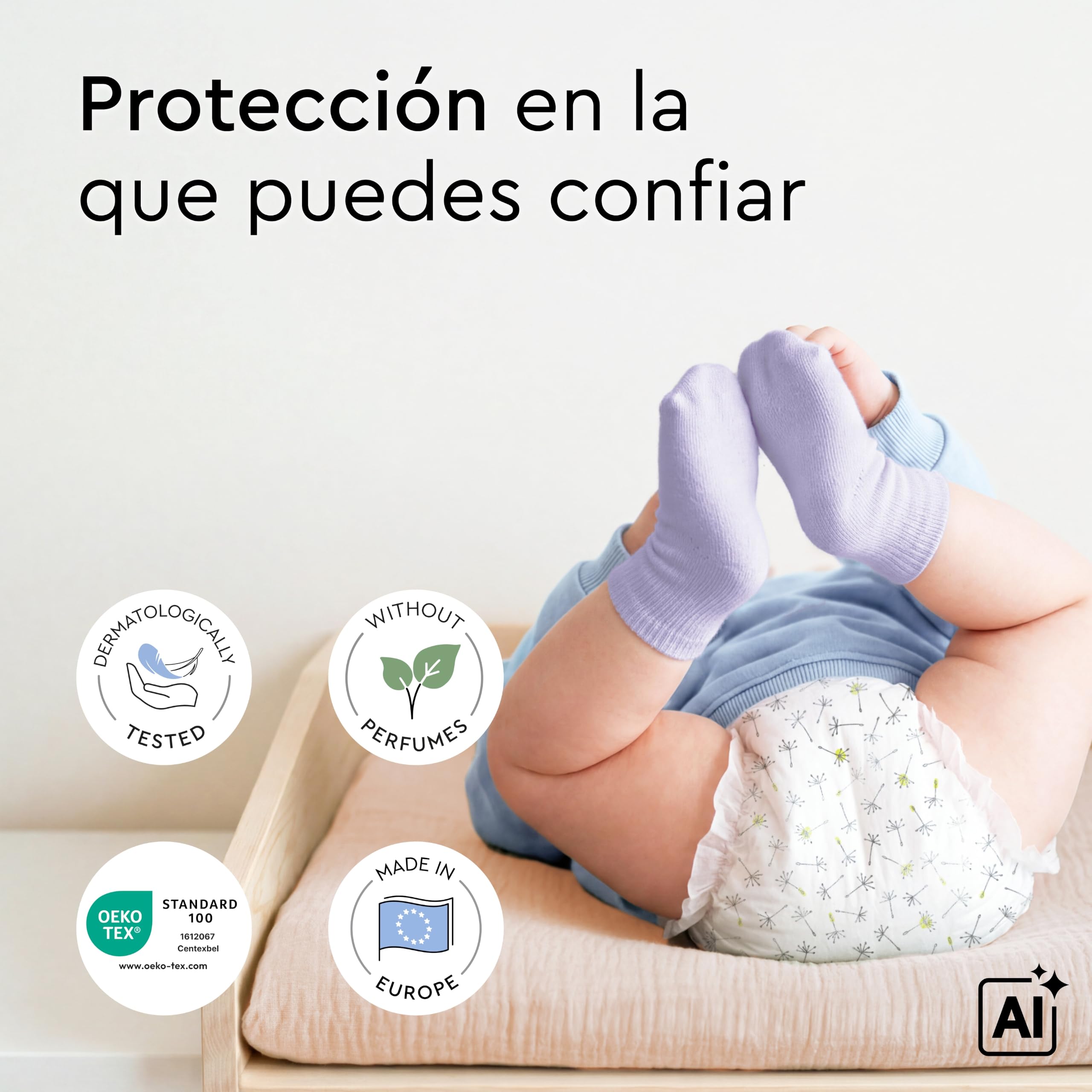 Pañales LILLYDOO, talla 4 (9+ kg), 150 uds., con protección contra fugas | Pañales delicados con la piel: extra suaves, sin perfumes ni lociones y testados dermatológicamente