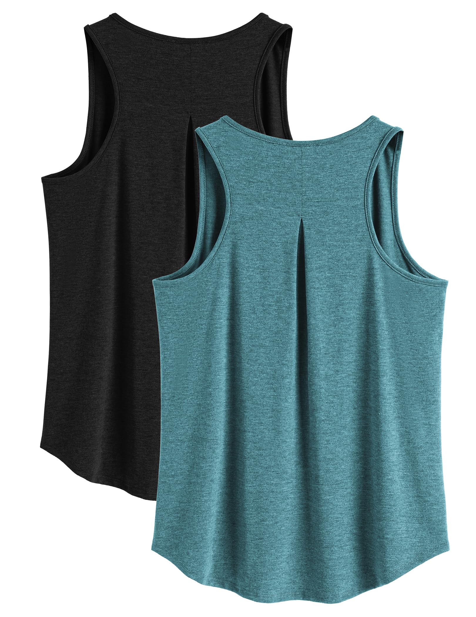 PINSPARK 2er Pack Sport Tank Top Damen Yoga Sport Top Schnelltrocknend Ärmellose Racerback Sporttop Sommer Atmungsaktiv Fitness Laufshirt Jogging Gym Tanktops