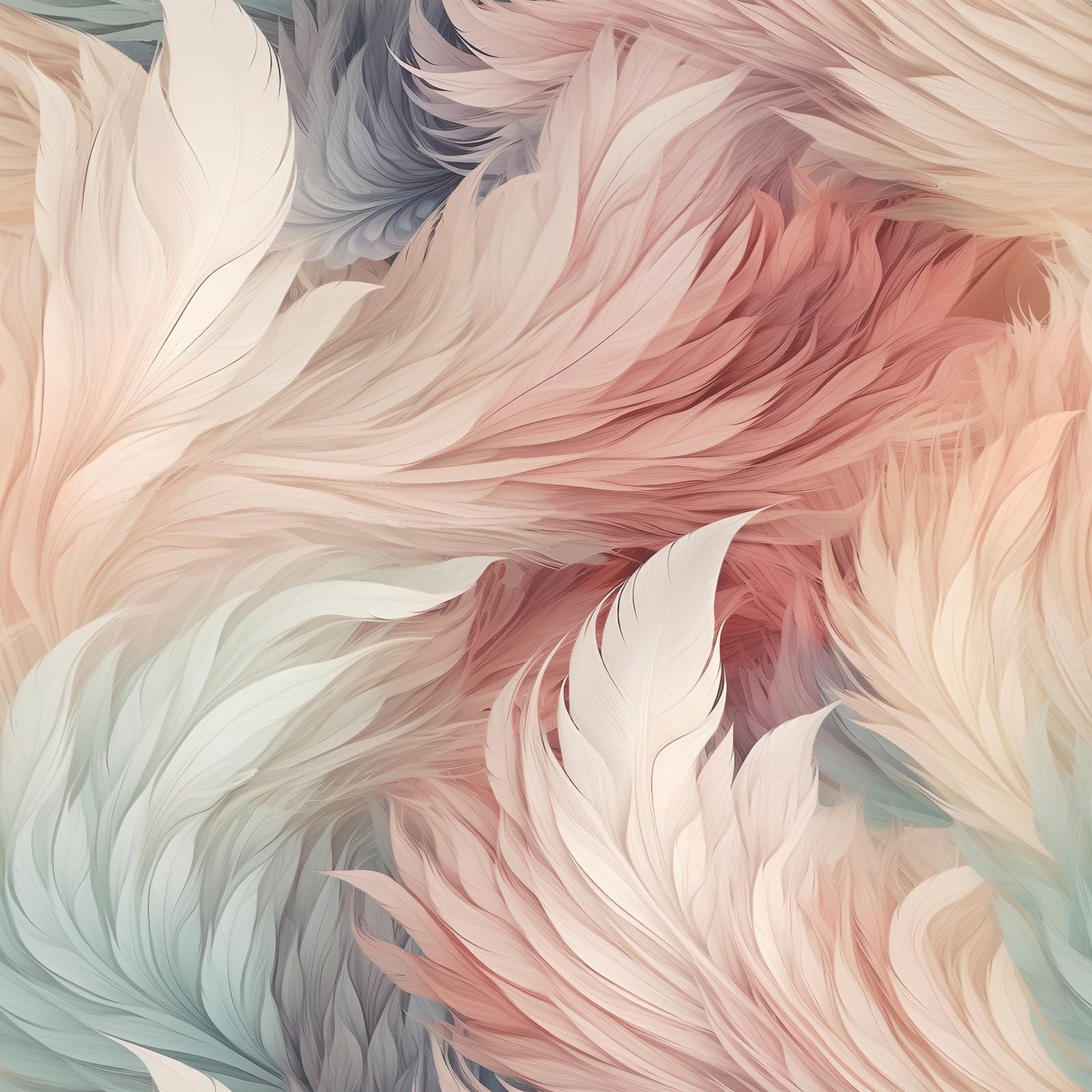 Muriva Plumes Feather Wallpaper - Ivory Tones - Flowing Composition - Timeless Elegance