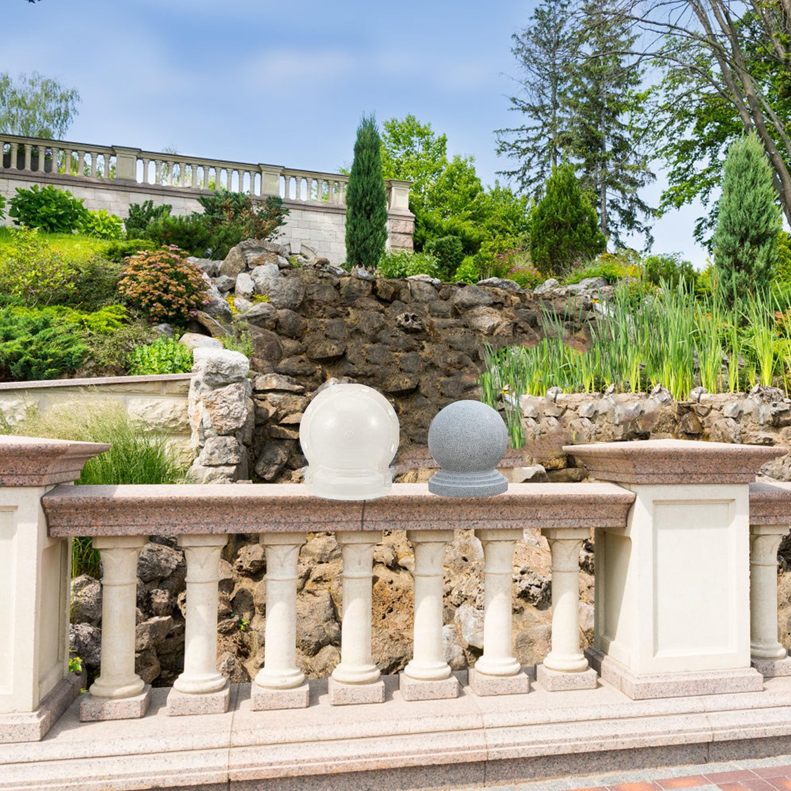 jojofuny Leichte und Tragbare Betonform für Römische Säulen Kunststoffform Stilvolle Selbstgemacht und Dekokugeln im Garten für Balkonzaun und Gartendekoration