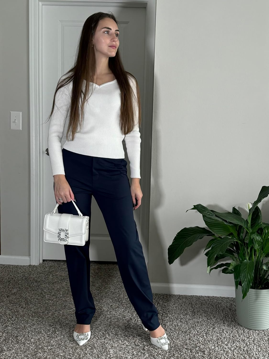 G4Free ShiftReady Yoga Pants Women High Waist Dress Work Pants with Pockets Straight Leg Business Casual Trousers 28"/30"/32" - Image 6