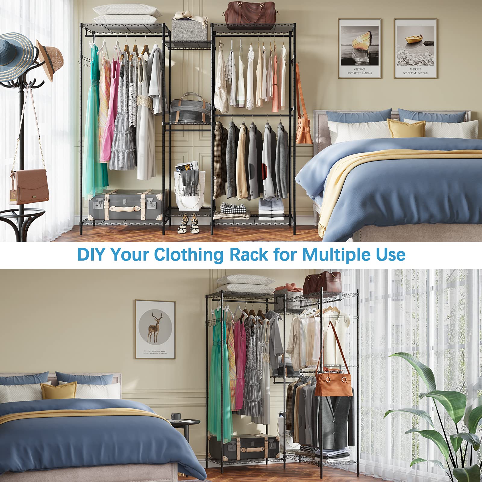 Buy JustRoomy Heavy Duty Clothes Rack 5Tiers Wire Shelving Garment