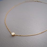 Vista 5 de Annika Bella Collar de cuentas pequeñas, collar de 14 pulgadas, gargantilla de cadena ajustable, gargantilla con dije de lunares, joyería de plata