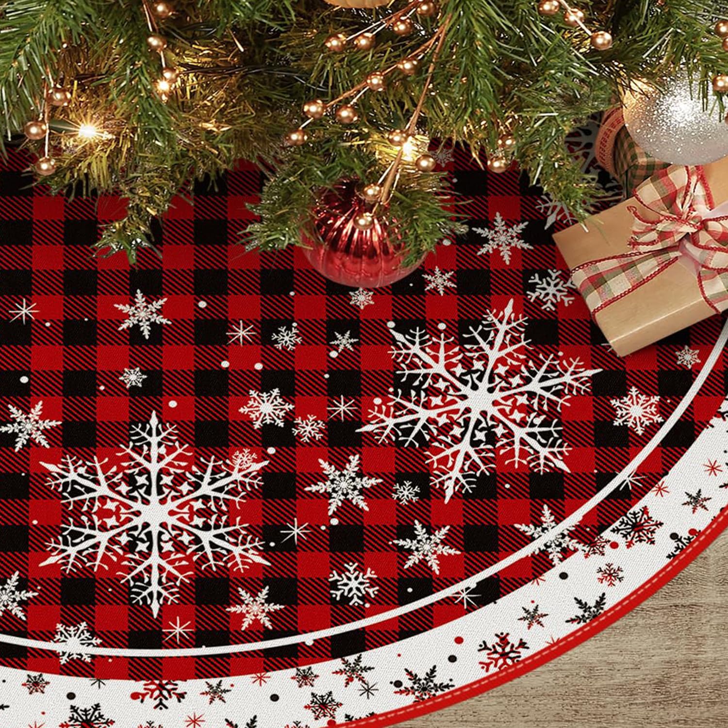 Gonna Per Albero Di Natale, 120 Cm Di Diametro - Tappeto Rotondo Decorativo, Poliestere, Per Proteggere Il Pavimento