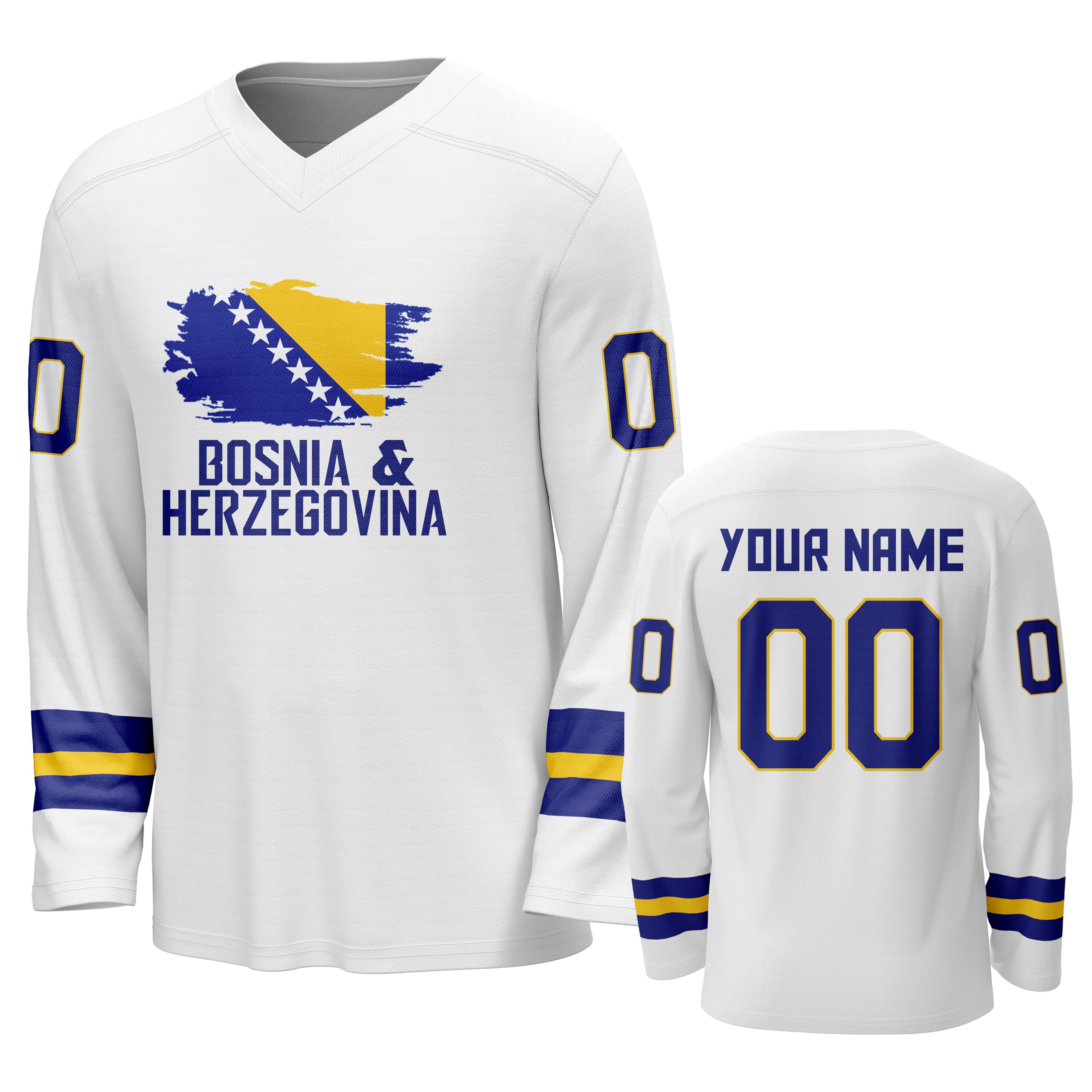 Custom National Hockey Jersey Personalized Name Number V-Neck Sports Ice Hockey Jersey Fans Gift for Men Women Youth