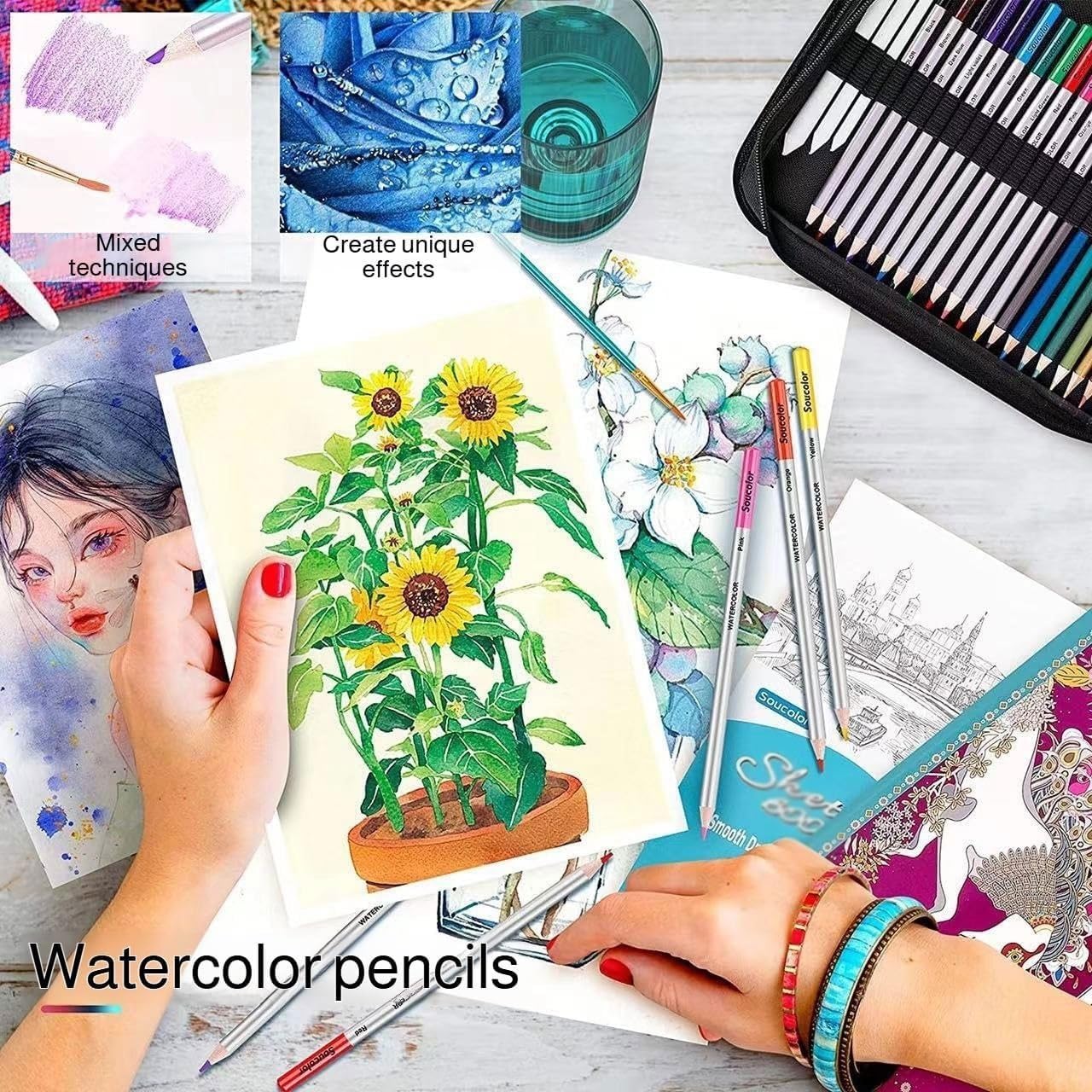 145 Pieces Color Pencil Set Oil Sketch Painting