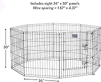 Vista 5 de Hogares para mascotas de Midwest, corral de ejercicio de metal plegable / corral para mascotas, 8 paneles cada uno