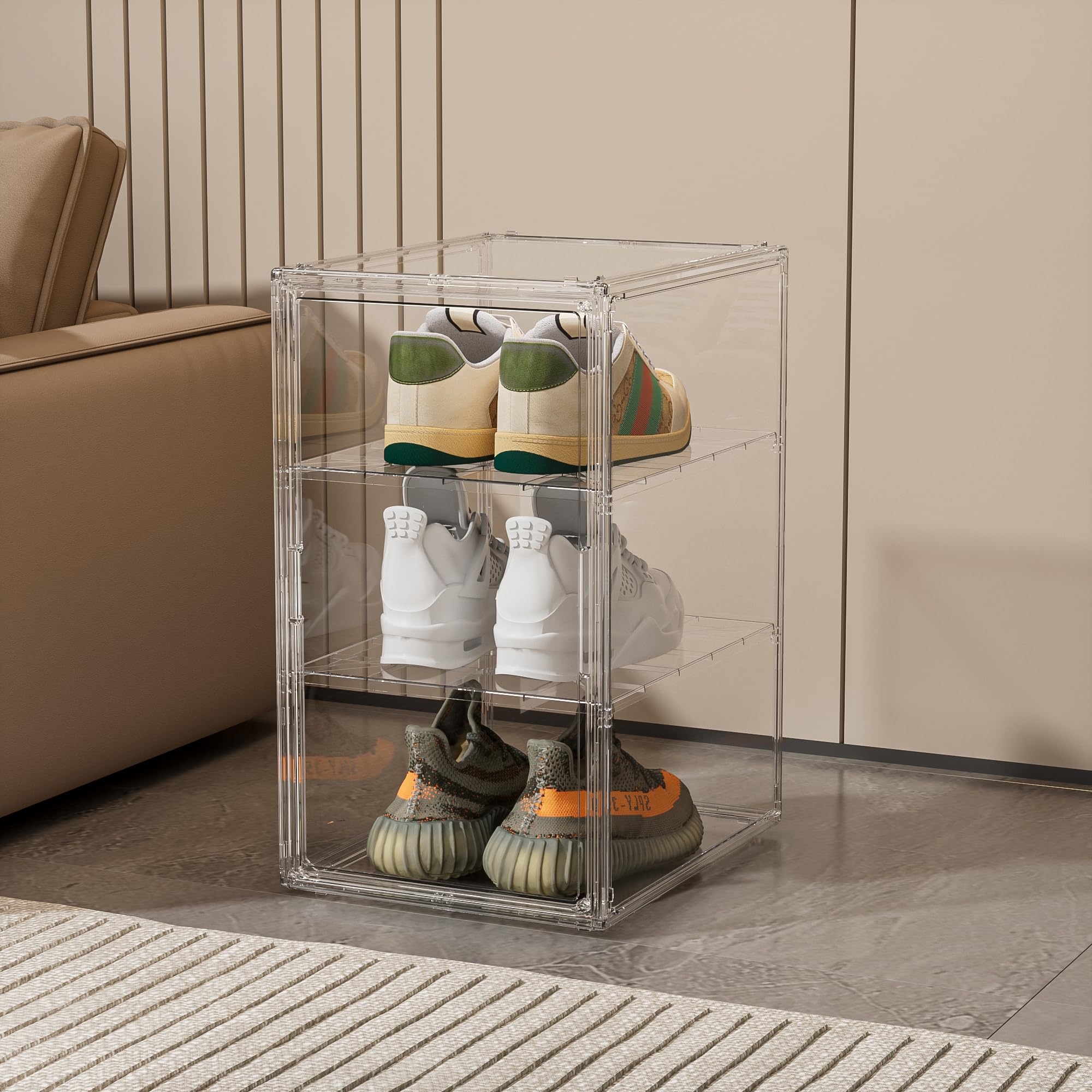 Vitrine Schaukasten Box Acryl Vitrine, Sammlervitrine mit Tür, Für Minifiguren, Figuren Vitrine Kleine, Action Figuren Spielzeug, Modellautos, Sammelfiguren (50*29.5*37)