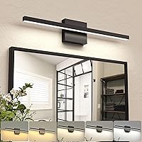 Vista 10 de NIORSUN Lámpara de tocador de baño cromada de 23.6 pulgadas, 14 W, 5 CCT, regulable, accesorios de iluminación LED sobre el espejo, luces de tocador