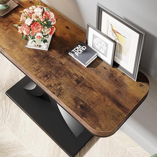 Miniatura 6 de LITTLE TREE Mesa de consola de entrada industrial, mesa de acento compacta del pasillo del vestíbulo para el espacio pequeño