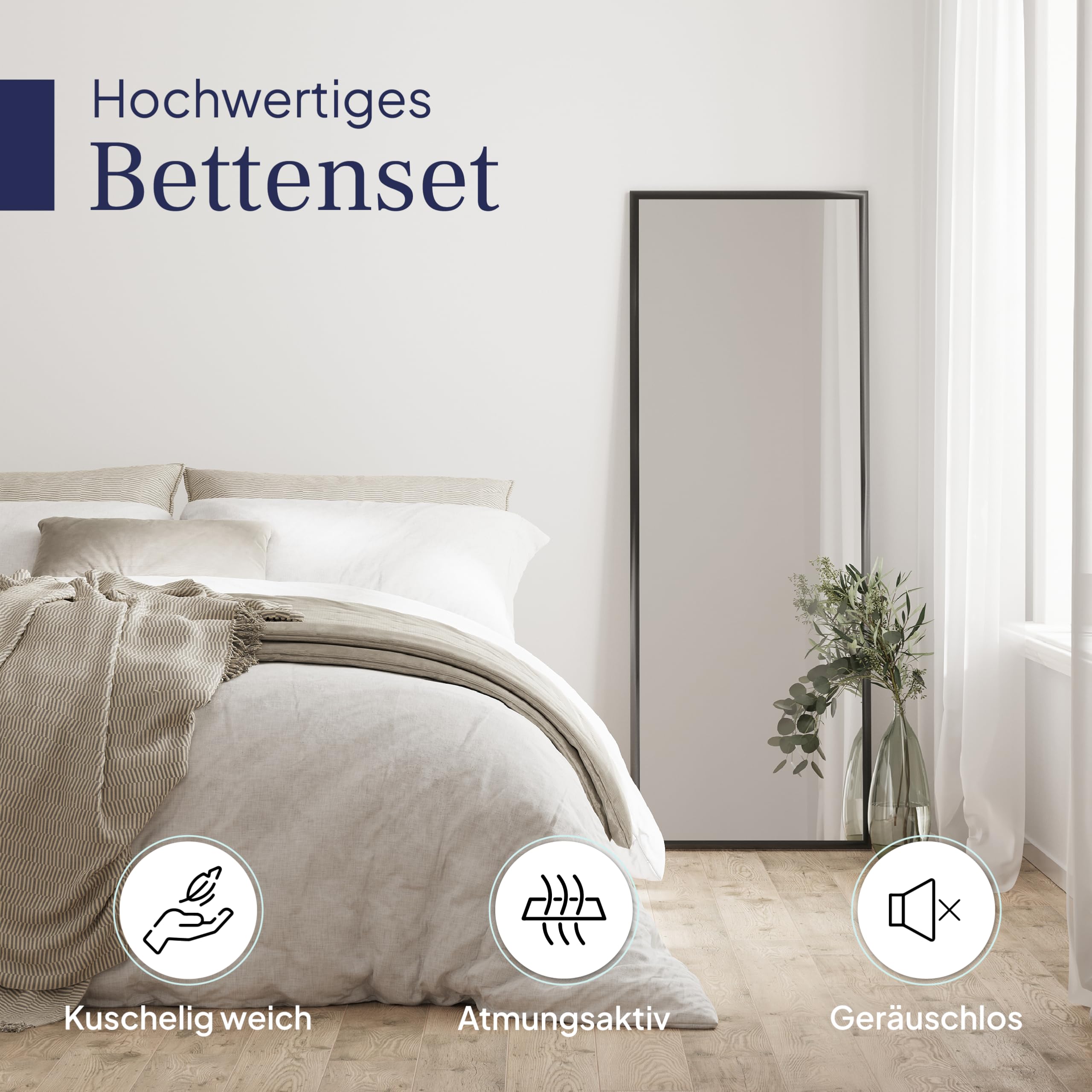 Gentle North Bettdecke 2X 135x200 Set mit 2X Kissen 80x80 - Ultrasoftes Bettenset bestehend aus atmungsaktiver Ganzjahresdecke & Kopfkissen - Ökotex Zertifiziert - Waschbar bis 60° - Weiß