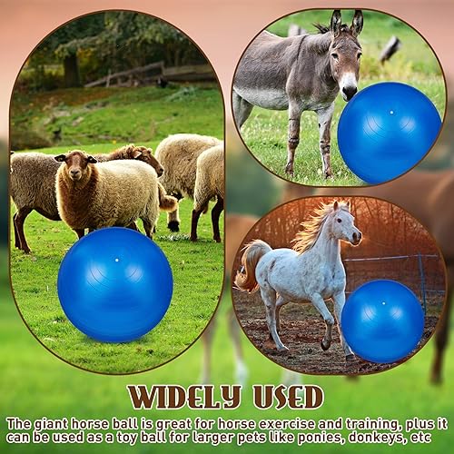 Miniatura 6 de 2 pelotas de caballo de 40 pulgadas para jugar, pelota de caballo grande para caballo, pelota de pastoreo grande para caballo, pelota de fútbol,