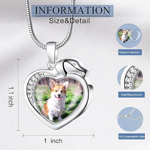 Miniatura 3 de Farfume Collar personalizado con urna para mascotas, para perro, gato, cenizas, cremación, conmemorativo para mascotas, grabado con foto, texto,