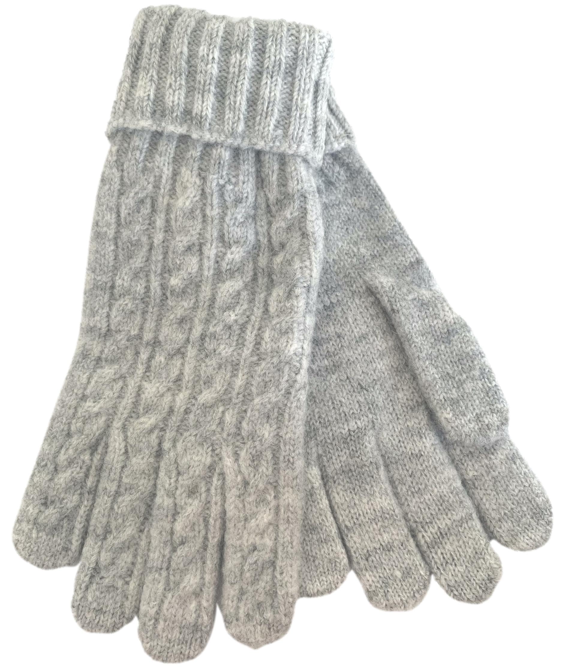 Guantes de punto trenzado para mujer en color gris y talla única de invierno 3