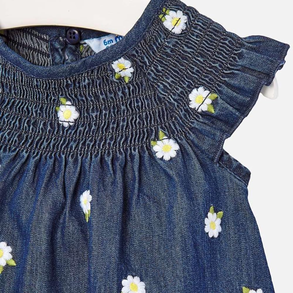 Mayoral Vestito Jeans per Bimba Neonata 6-24 Mesi - Elegante Abito Bambina Estate Cerimonia Battesimo - Abbigliamento di Moda per Neonate Femmina, 1981