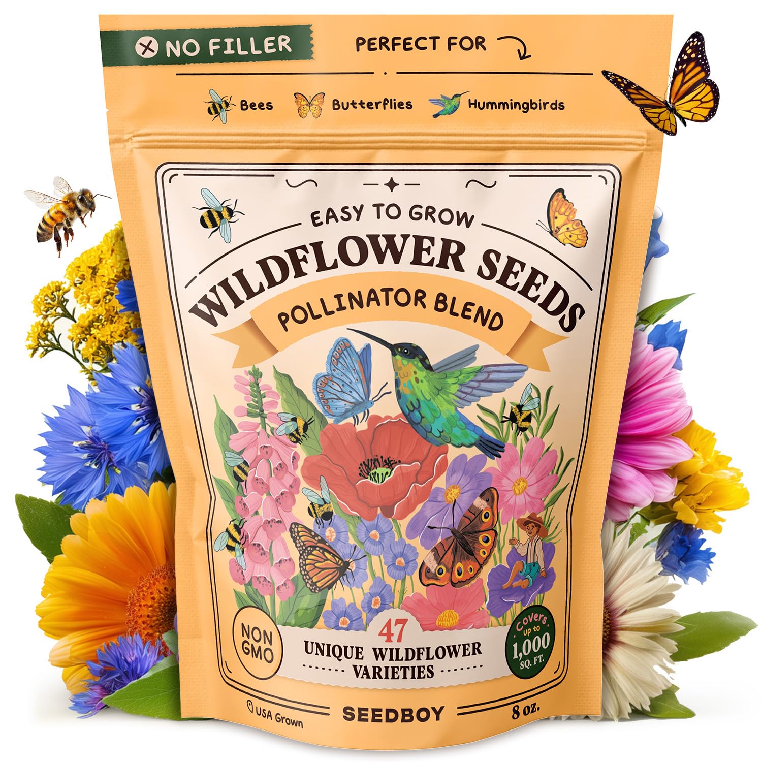Seedboy Wildflowers for Pollinators Seed Mix
