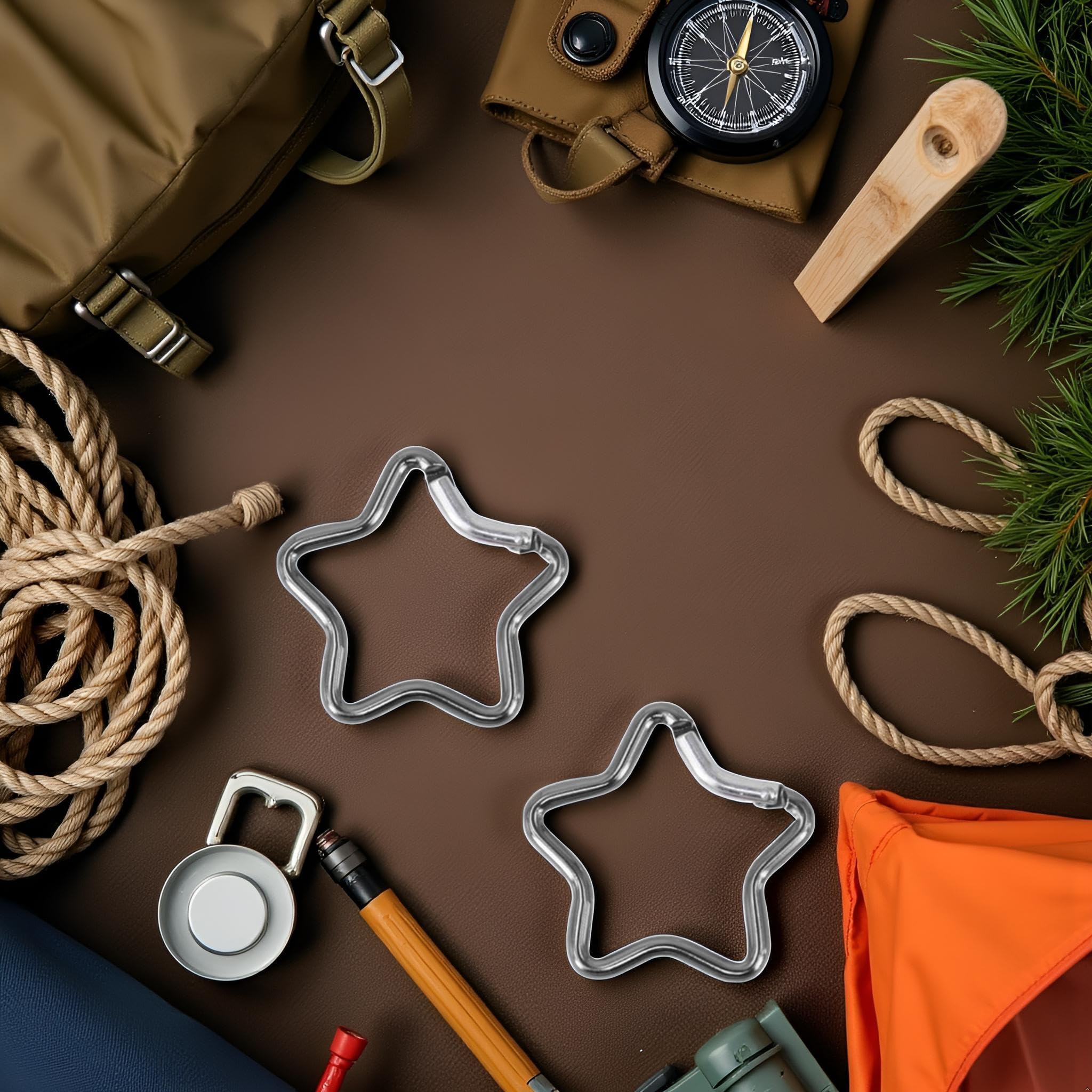 Gancho De Seguridad De Doble Bloqueo Clip De Mosquetón Rojo