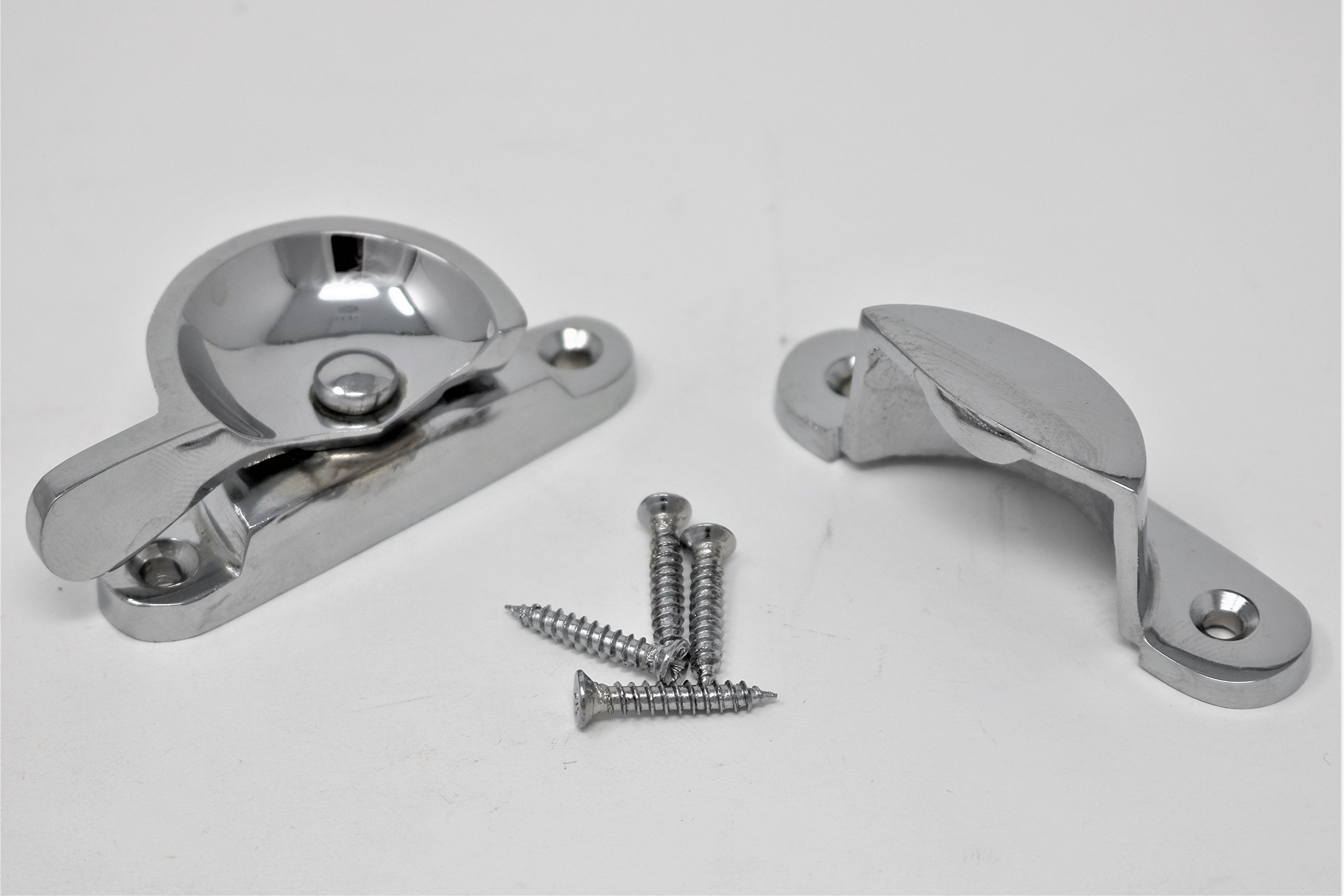 Visua Sash Window Fitch Fastener in Polished Chrome with Fixings. Pack of 1.