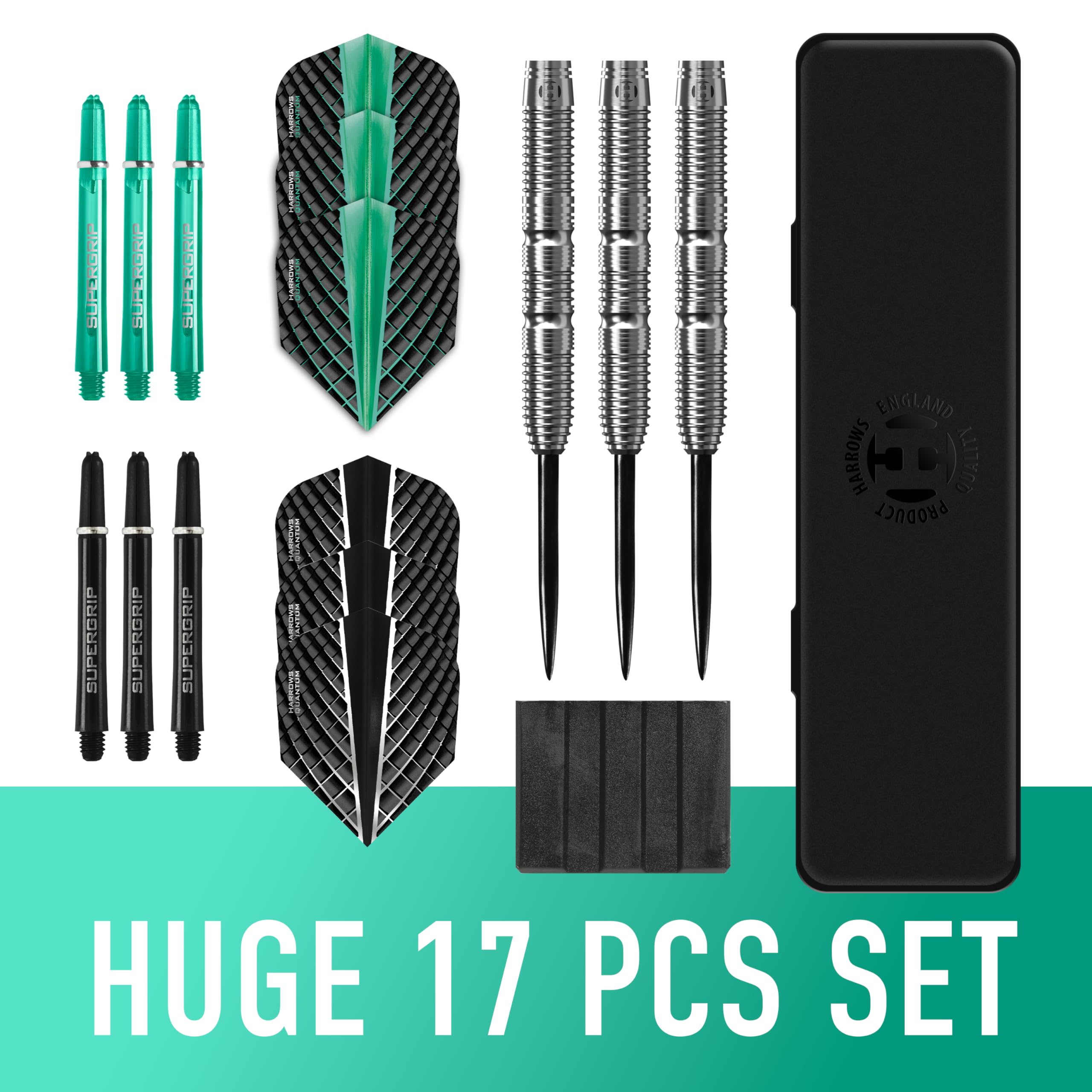 Harrows NX Elite Set di Freccette 90% Tungsteno Punta Acciaio 21g-26g 17 Pezzi