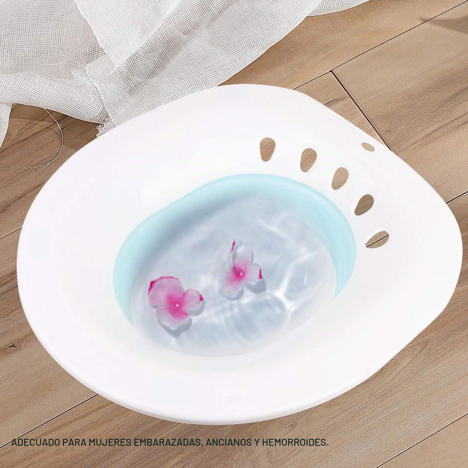 Baño de asiento para asiento de inodoro, inodoro plegable para mujeres de Pregant, lavabo de bañera de cadera para pacientes con hemorroides(azul)