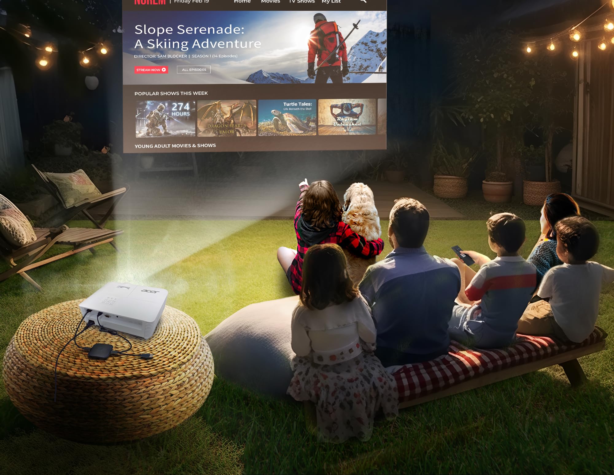 Acer H6816ATV Android TV DLP Proiettore (4K UHD (3.840 x 2.160 pixel) 4.000 ANSI lumen, contrasto 10.000:1, 3D, Keystone, 1 altoparlante da 10 Watt, HDMI (HDCP), bianco, Home Cinema