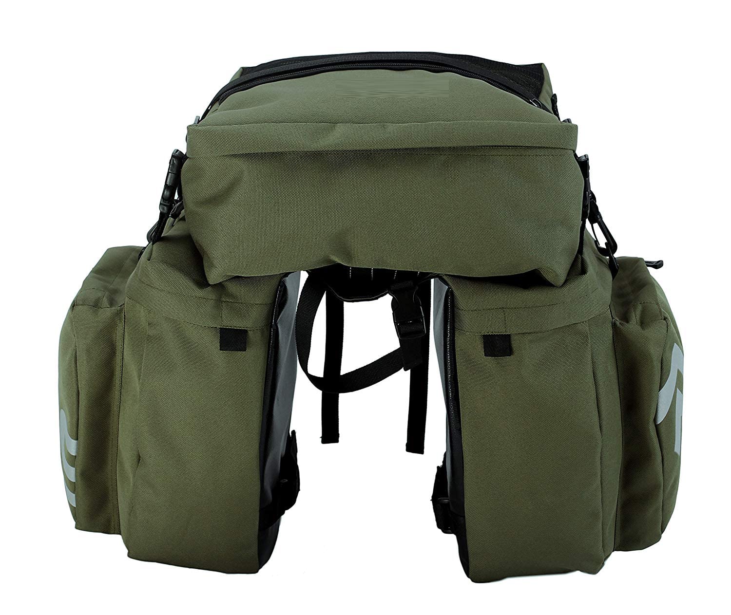 Bike Rear Rack Bag, 3 in 1 37L Ciclismo Impermeabile Pannier Rack Bag Bicicletta Sedile Posteriore Tronco, Borsa per sellino per MTB Mountain Bike con Tracolla Staccabile e Riflettente Segno