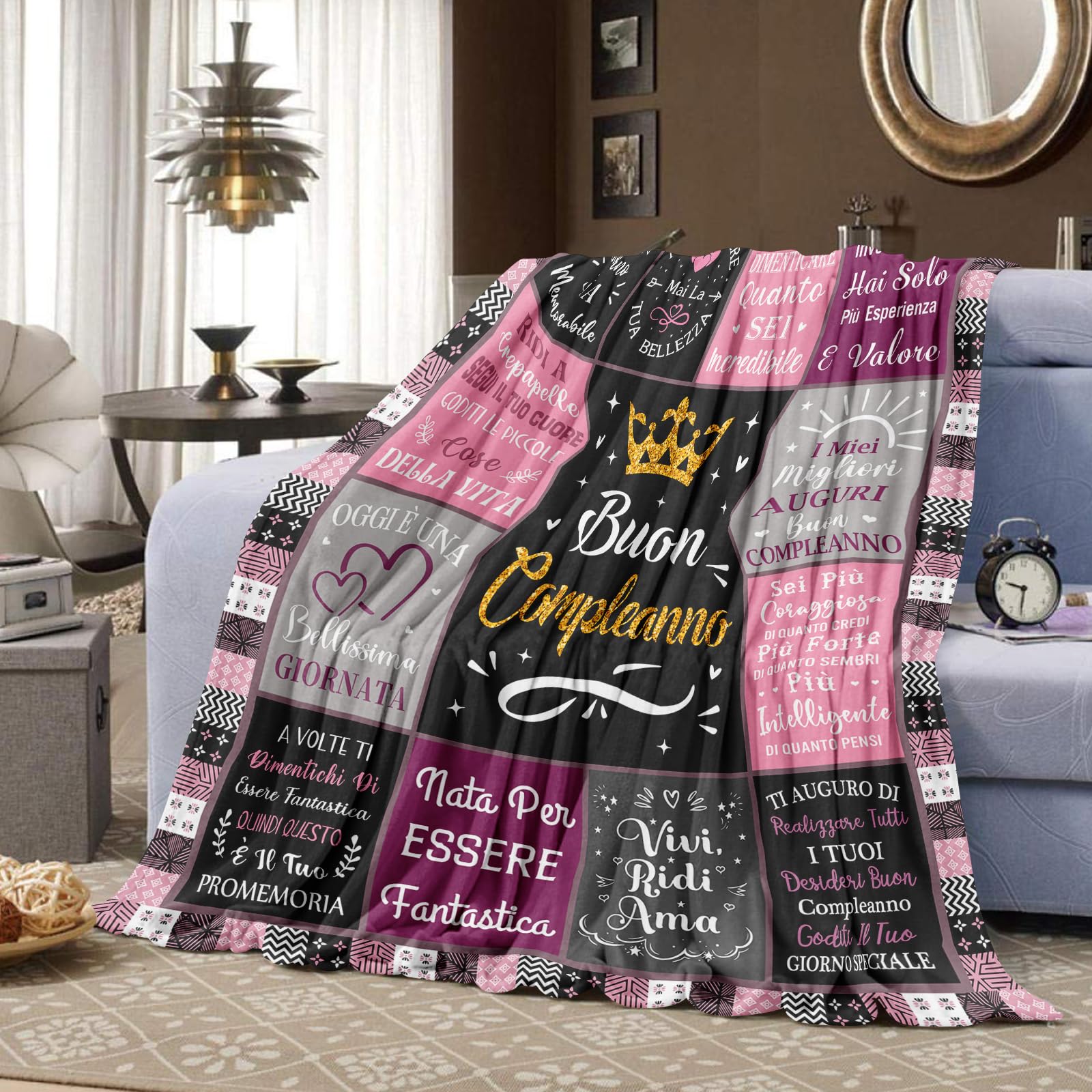 Regalo Donna Compleanno, Buon Compleanno, Regalo Migliore Amica Compleanno, Happy Birthday, Regalo Di Compleanno Migliore Amica/Mamma/Figlia/Sorella/Ragazza/Moglie, Idee Regalo Coperta 150x130CM