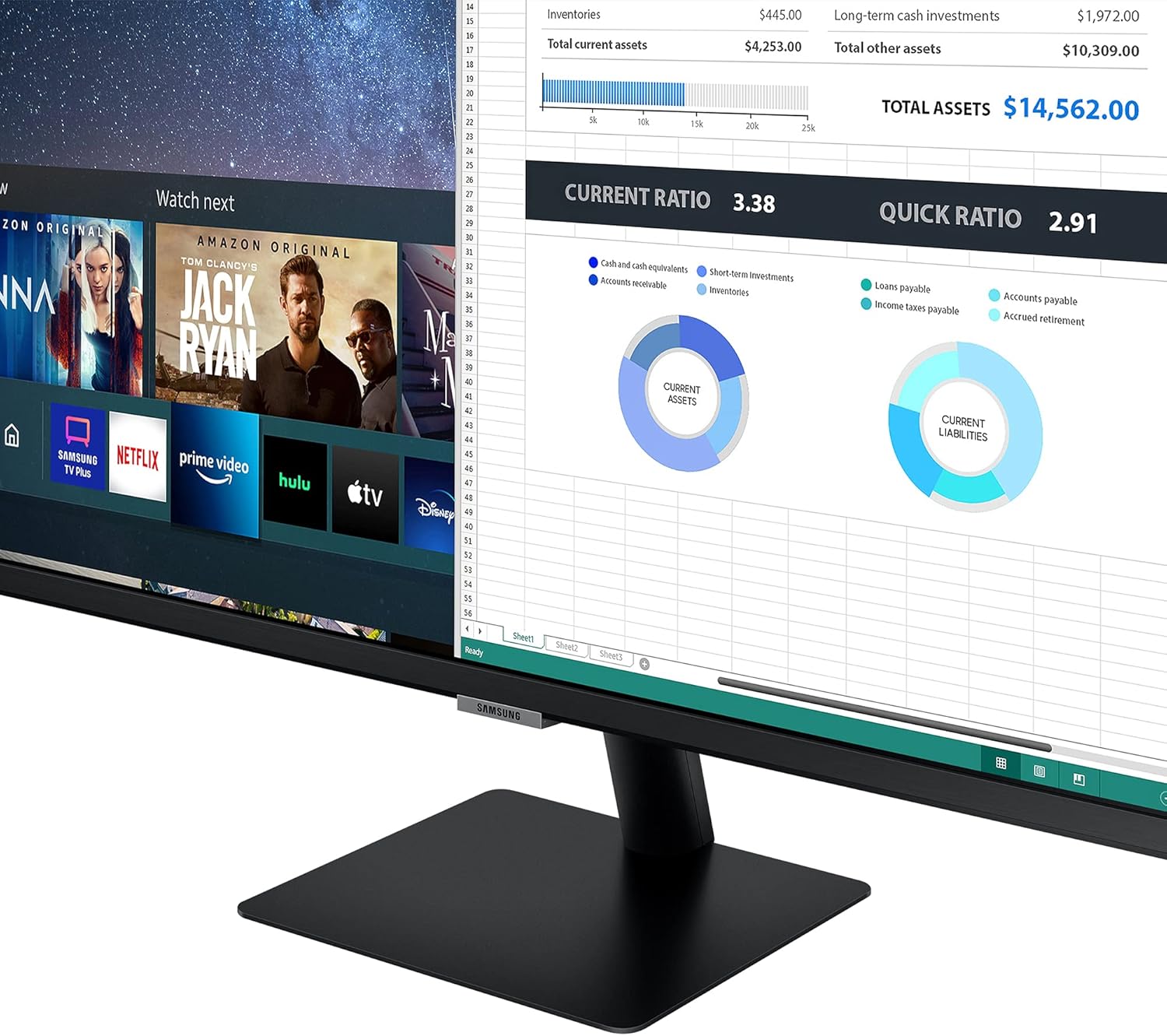 Samsung Smart Monitor M5 (S27AM502), Flat 27, 16:9, 1920x1080 (Full HD), Piattaforma Smart TV (Amazon Video, Netflix), Airplay, Mirroring, Office 365, Wireless Dex, Casse Integrate, WiFi, HDMI, USB Samsung Smart Monitor M5 (S27AM502), Flat 27, 16:9, 1920x1080 (Full HD), Piattaforma Smart TV (Amazon Video, Netflix), Airplay, Mirroring, Office 365, Wireless Dex, Casse Integrate, WiFi, HDMI, USB