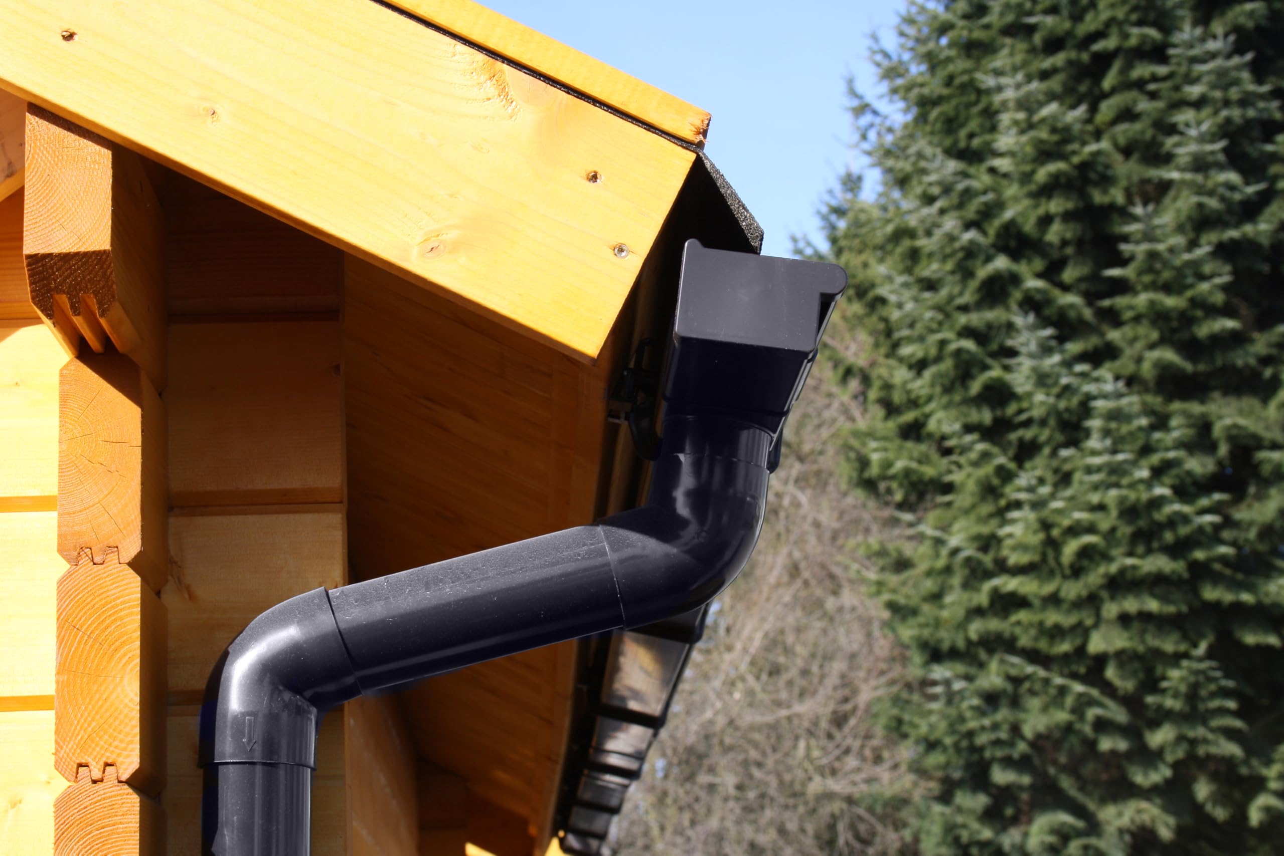 4Home&Garden Gouttière RG 70 Kit complet avec tuyau de descente jusqu'à 750 cm | Type 200 DN 60 | Plastique PVC anthracite | 4Home&Garden (longueur du toit jusqu'à 300 cm)