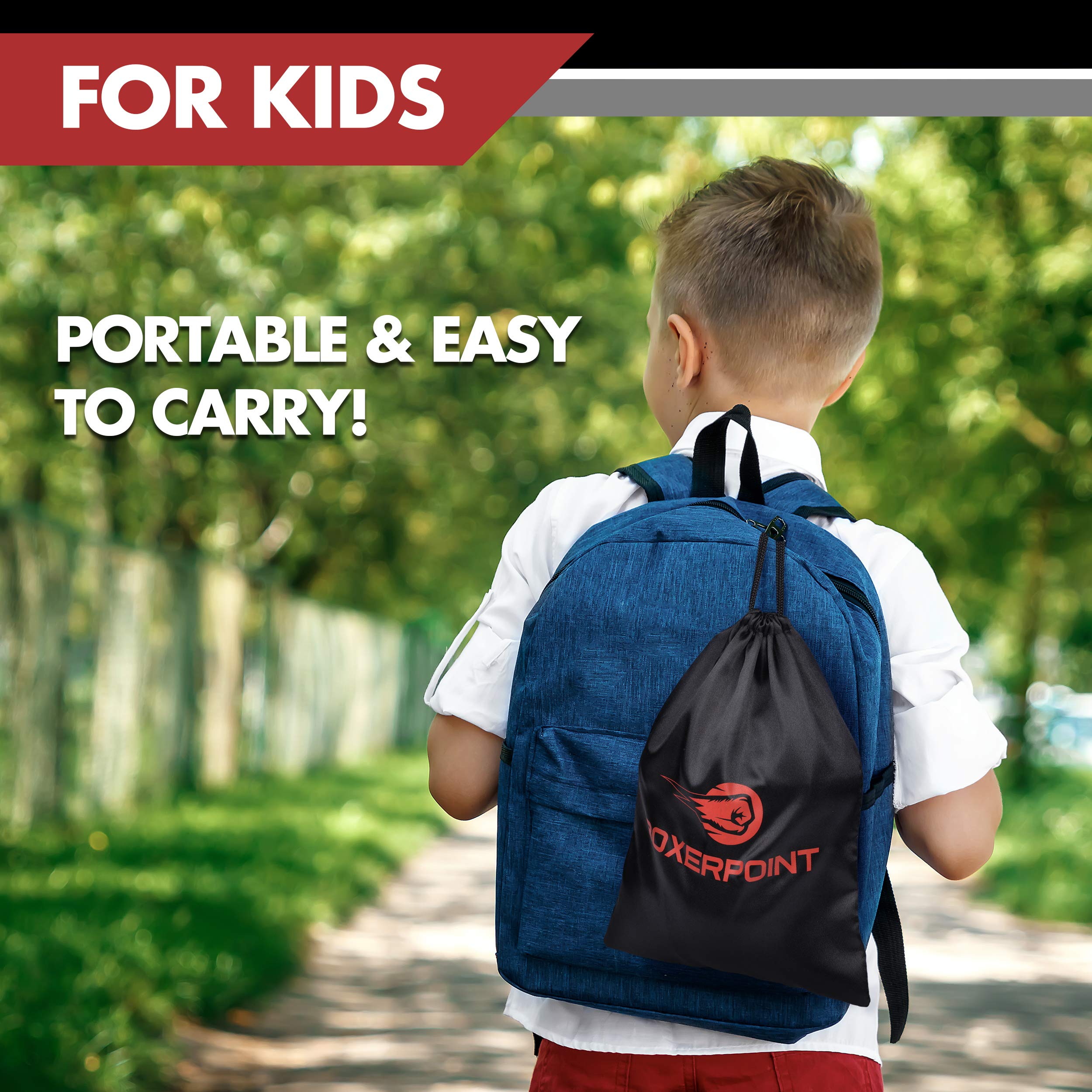 Boxerpoint Boxing Reflex Ball Set for Kids - 3 Boxballs, Adjustable Headbands, Hand Wraps, Carry Bag and Extra Strings. Fun Game for Training Reaction Speed and Hand Eye Coordination. MMA Gift.