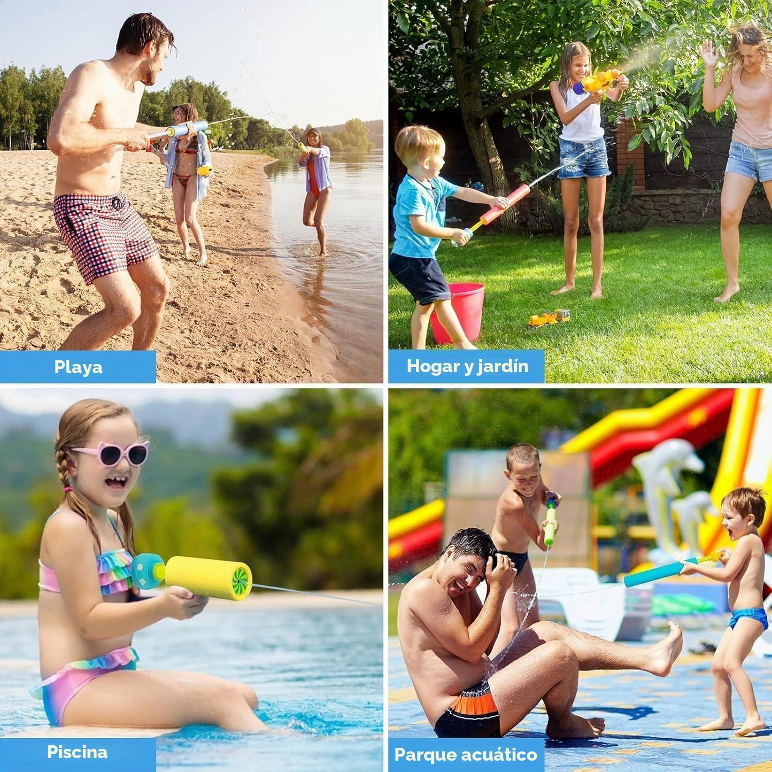 20 Pack Pistola de Agua Niños, Pistola Agua Espuma para Piscina, Jardin, Playa, Exterior Juegos de Aguas para Ninos 3+ Años, Juguetes Piscina Verano
