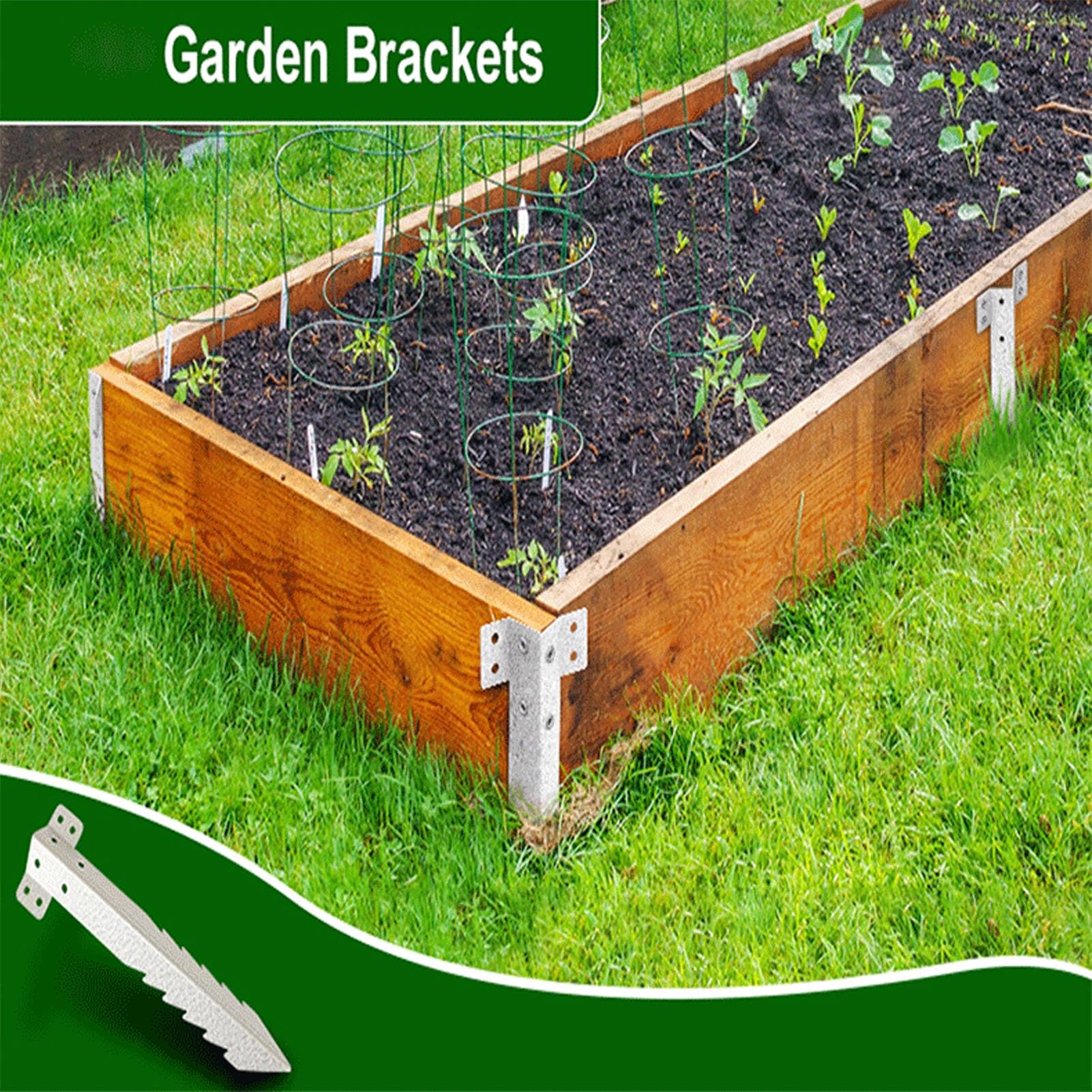 Lot de 10 Piquets Traverses, Supports Traverses Chemin Fer, Piquets Fixation en Métal Robustes, Réparation pour Poteaux Clôture, Ancrages, de Sol pour Jardinières