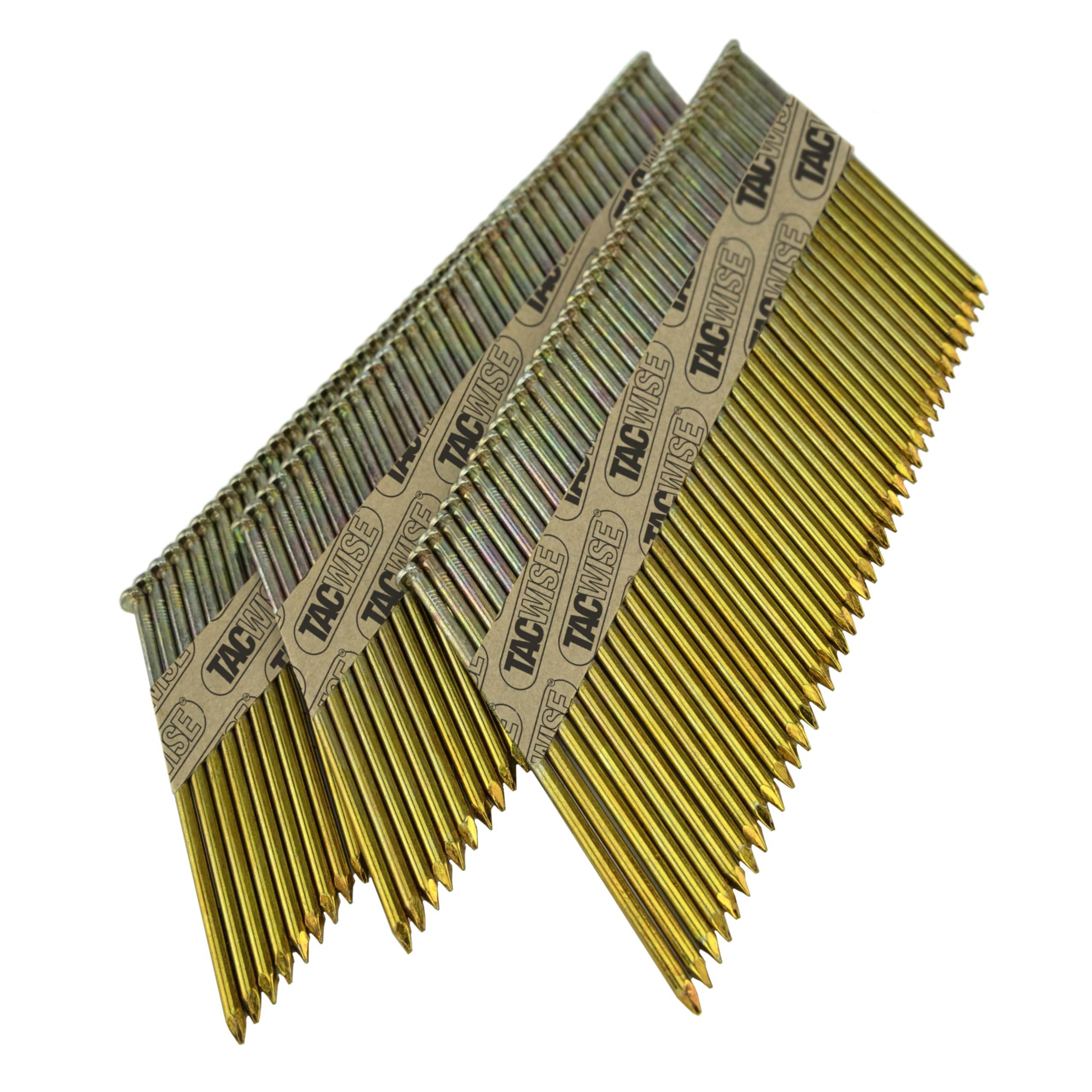 Tacwise 1122 Clous de Charpente Extra Galvanisés 3,1/90 mm, Tête en «D», Tige Lisse, Inclinés à 34°, Assemblé en Papier, Lot de 2200