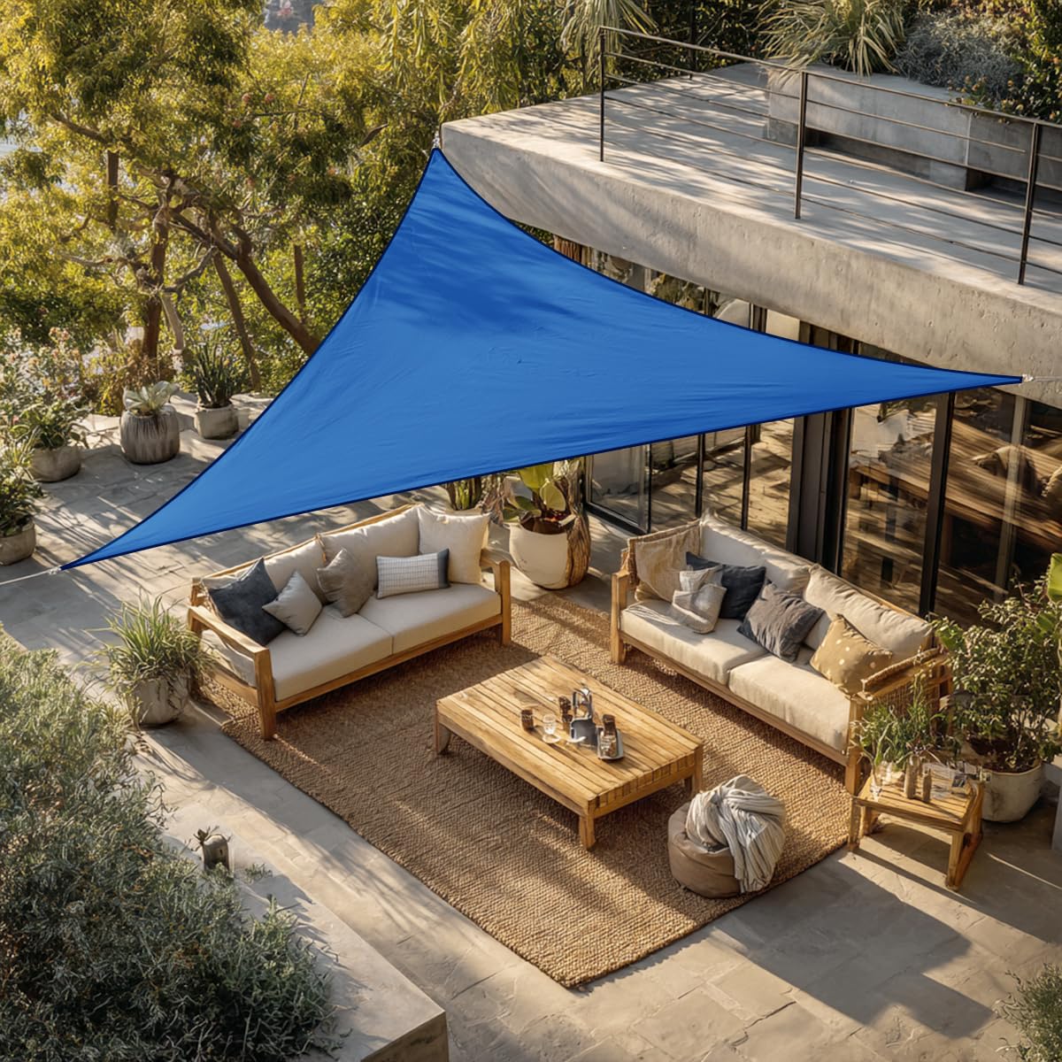 Green Bay Sun Shade Sail Outdoor Garden Patio Party Sunscreen Awning Canopy 98% UV Block Triangle Cream With Free Rope(3x3x3m) — view 7