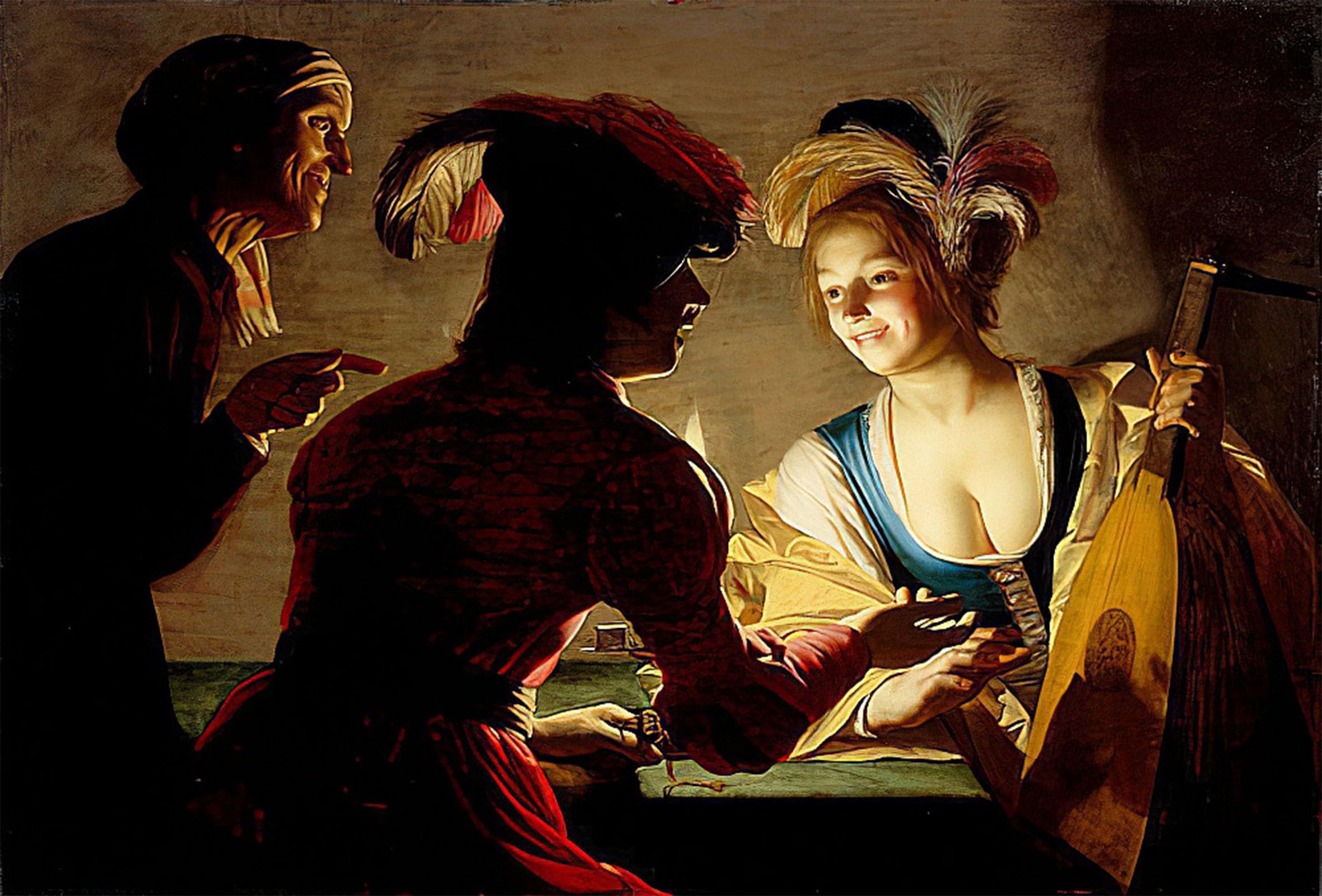 POSTERIIk Famous Print Pop Art Wall Art Graffiti the Procuress by Gerrit Van Honthorst Art Prints for Home Decor 60x90cm