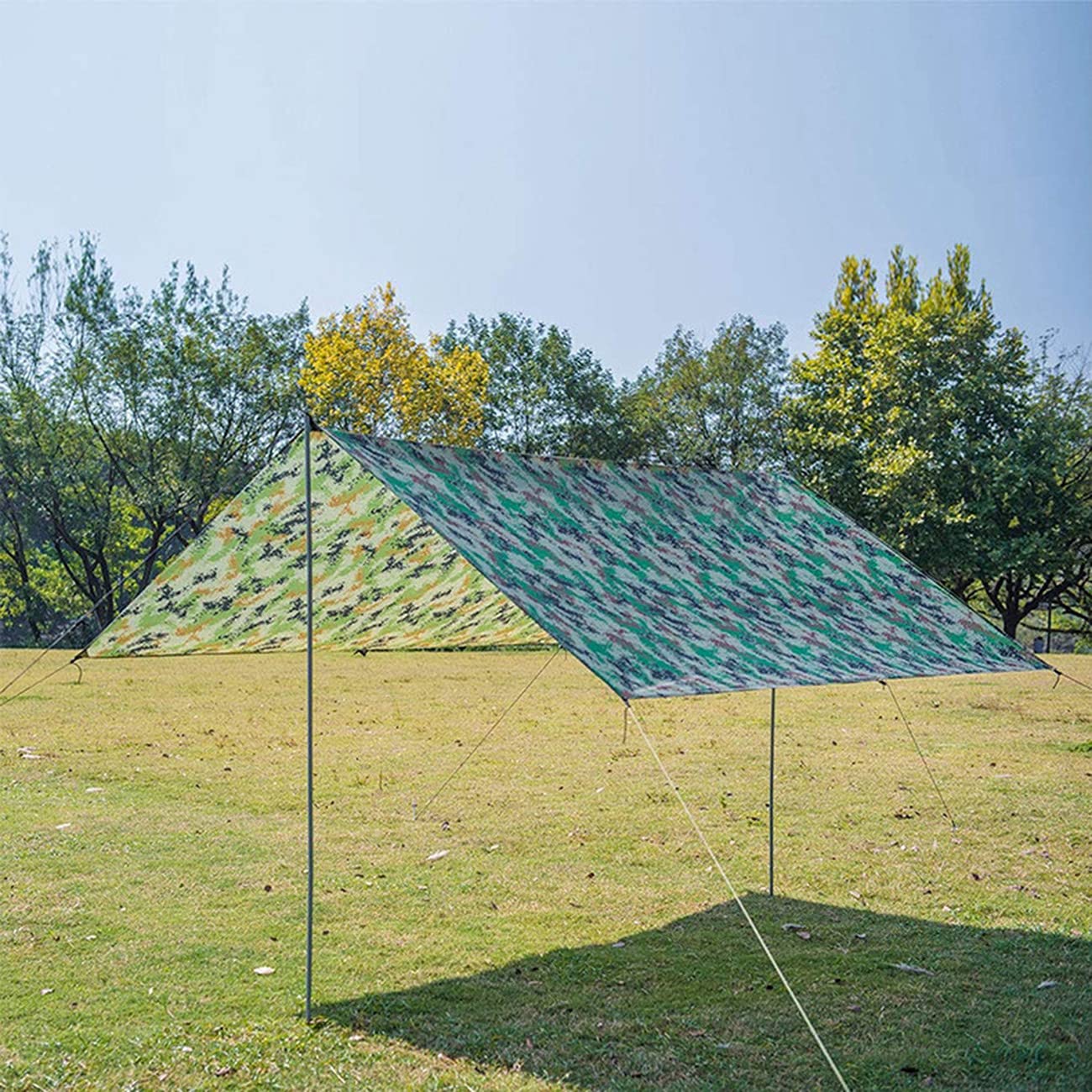 Tenda Telo Copertura Universale 3x3m Impermeabile 2000mm - Con Pali E Corde, Leggera Per Campeggio E Spiaggia